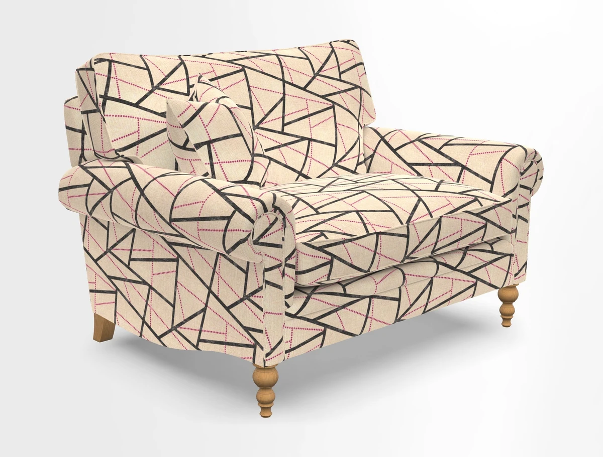 Aldingbourne 3 seater sofa in Grain Sack Stripe Linen Red