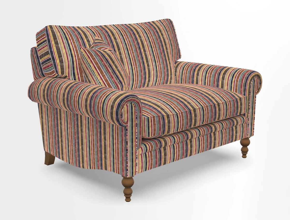 Aldingbourne 3 seater sofa in Grain Sack Stripe Linen Red