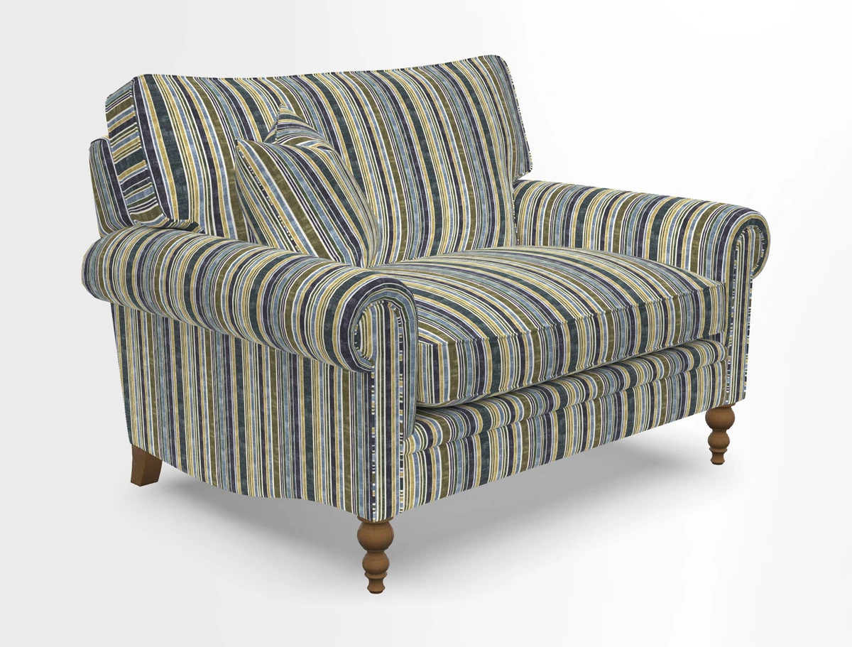 Aldingbourne 3 seater sofa in Grain Sack Stripe Linen Red