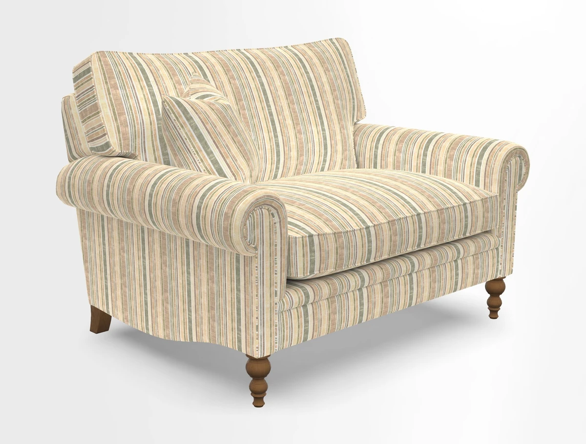 Aldingbourne 3 seater sofa in Grain Sack Stripe Linen Red