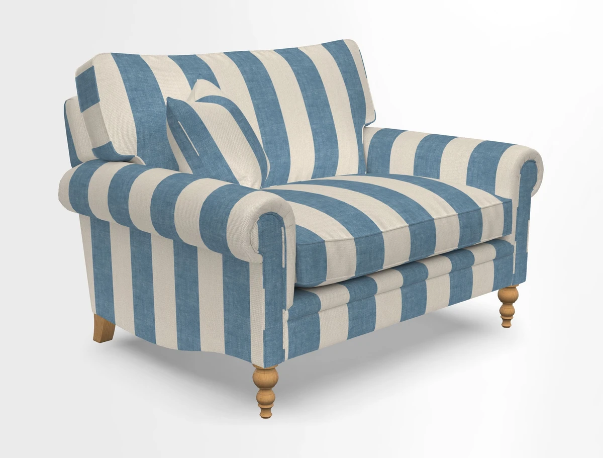 Aldingbourne 3 seater sofa in Grain Sack Stripe Linen Red