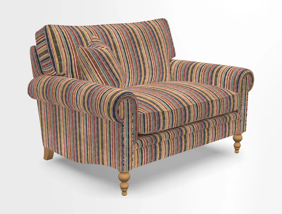 Aldingbourne 3 seater sofa in Grain Sack Stripe Linen Red