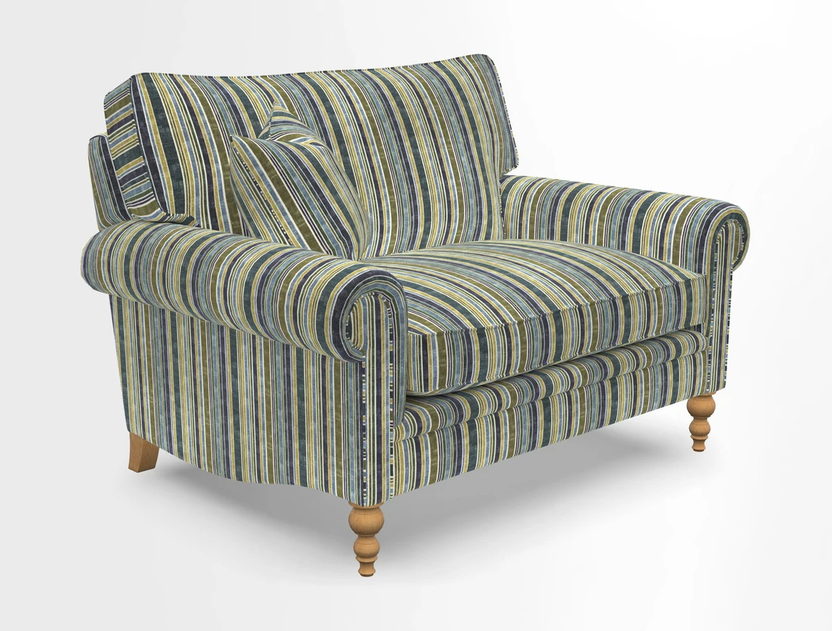Aldingbourne 3 seater sofa in Grain Sack Stripe Linen Red