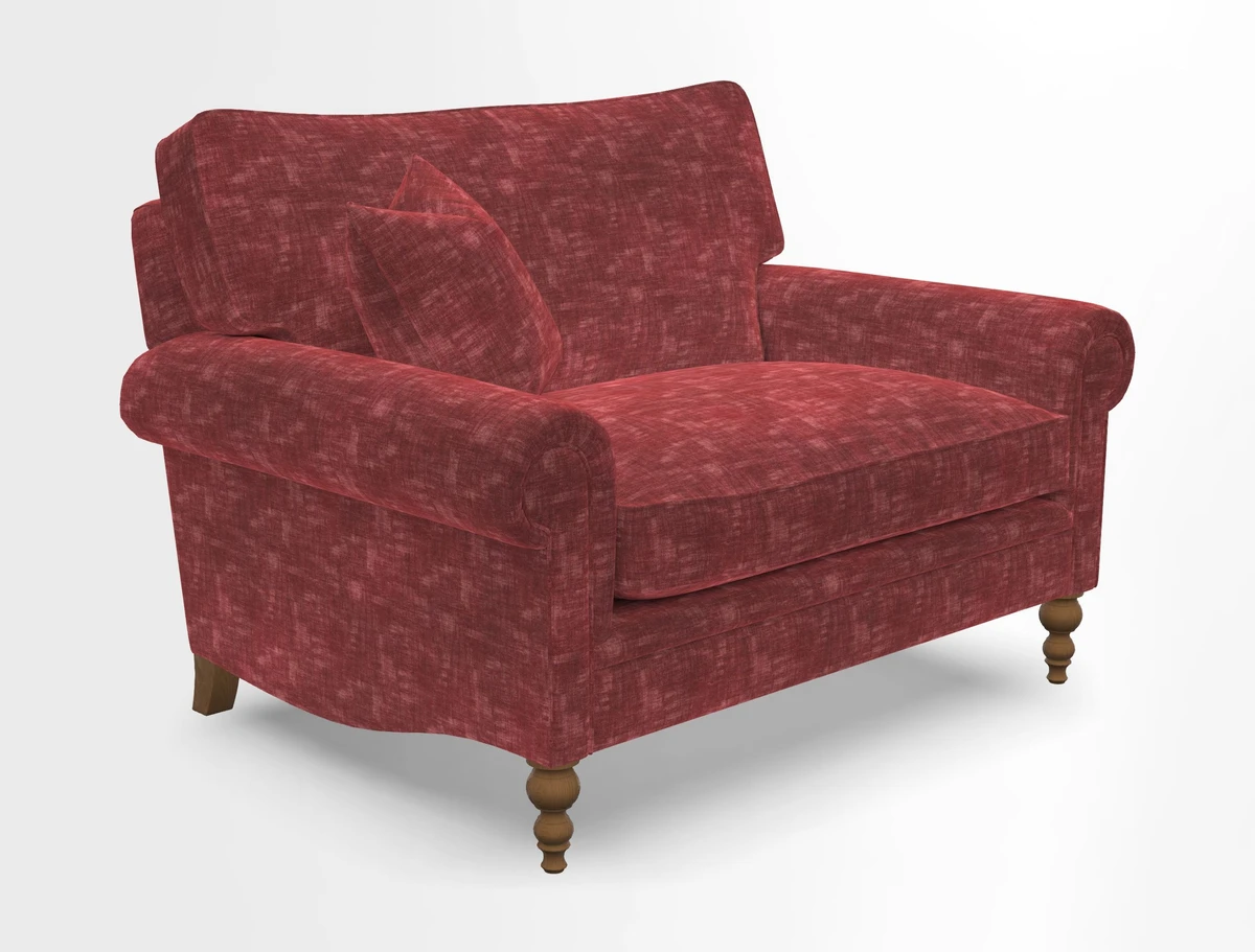 Aldingbourne 3 seater sofa in Grain Sack Stripe Linen Red