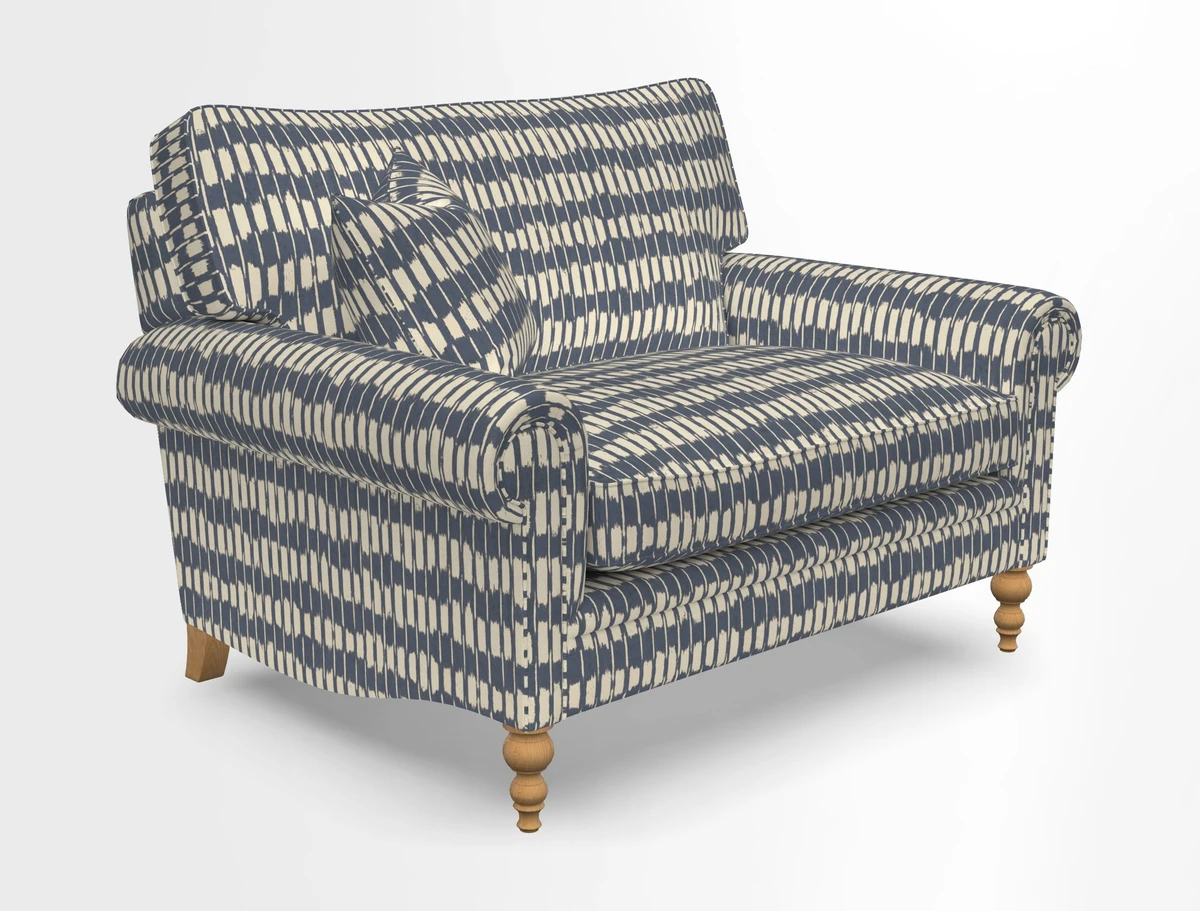 Aldingbourne 3 seater sofa in Grain Sack Stripe Linen Red