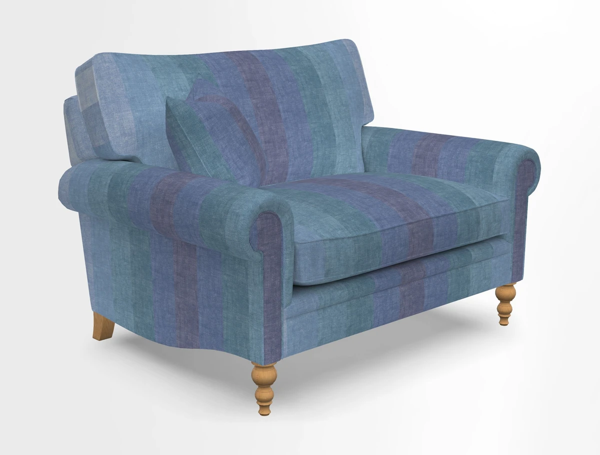 Aldingbourne 3 seater sofa in Grain Sack Stripe Linen Red