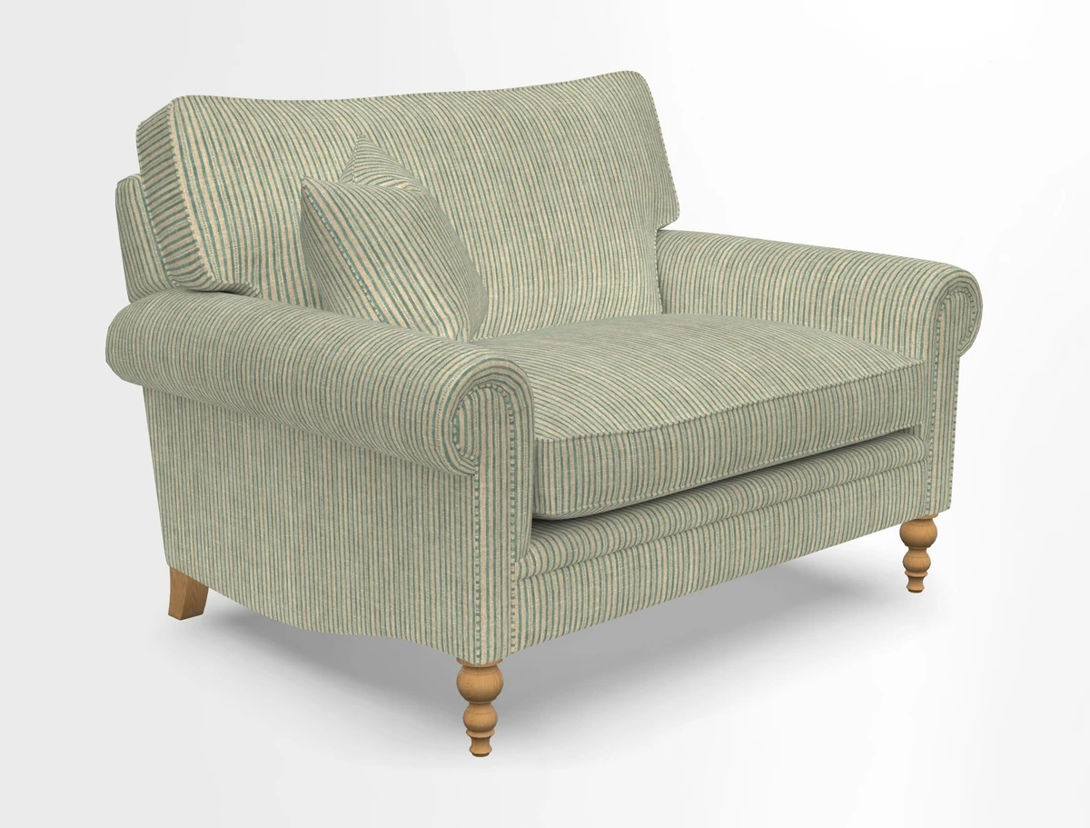 Aldingbourne 3 seater sofa in Grain Sack Stripe Linen Red