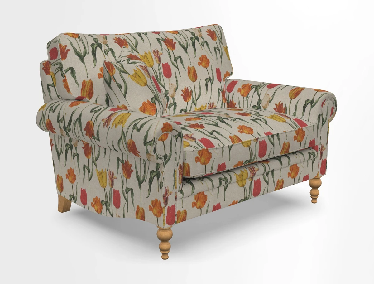 Aldingbourne 3 seater sofa in Grain Sack Stripe Linen Red