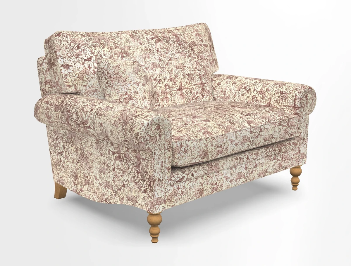 Aldingbourne 3 seater sofa in Grain Sack Stripe Linen Red