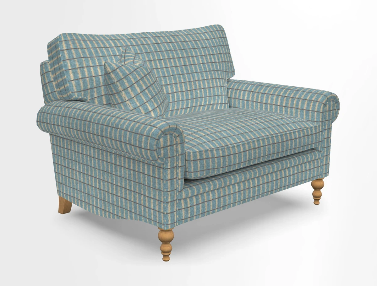 Aldingbourne 3 seater sofa in Grain Sack Stripe Linen Red