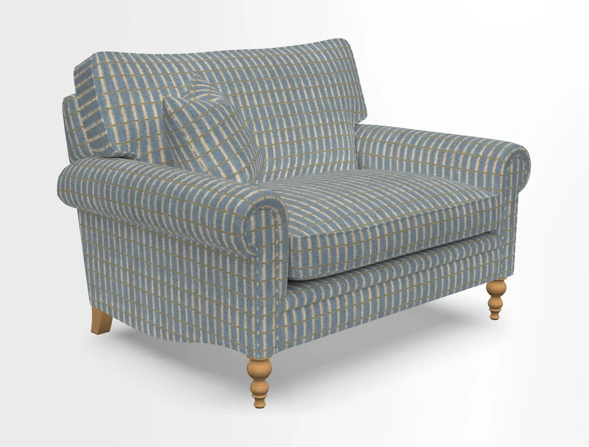 Aldingbourne 3 seater sofa in Grain Sack Stripe Linen Red