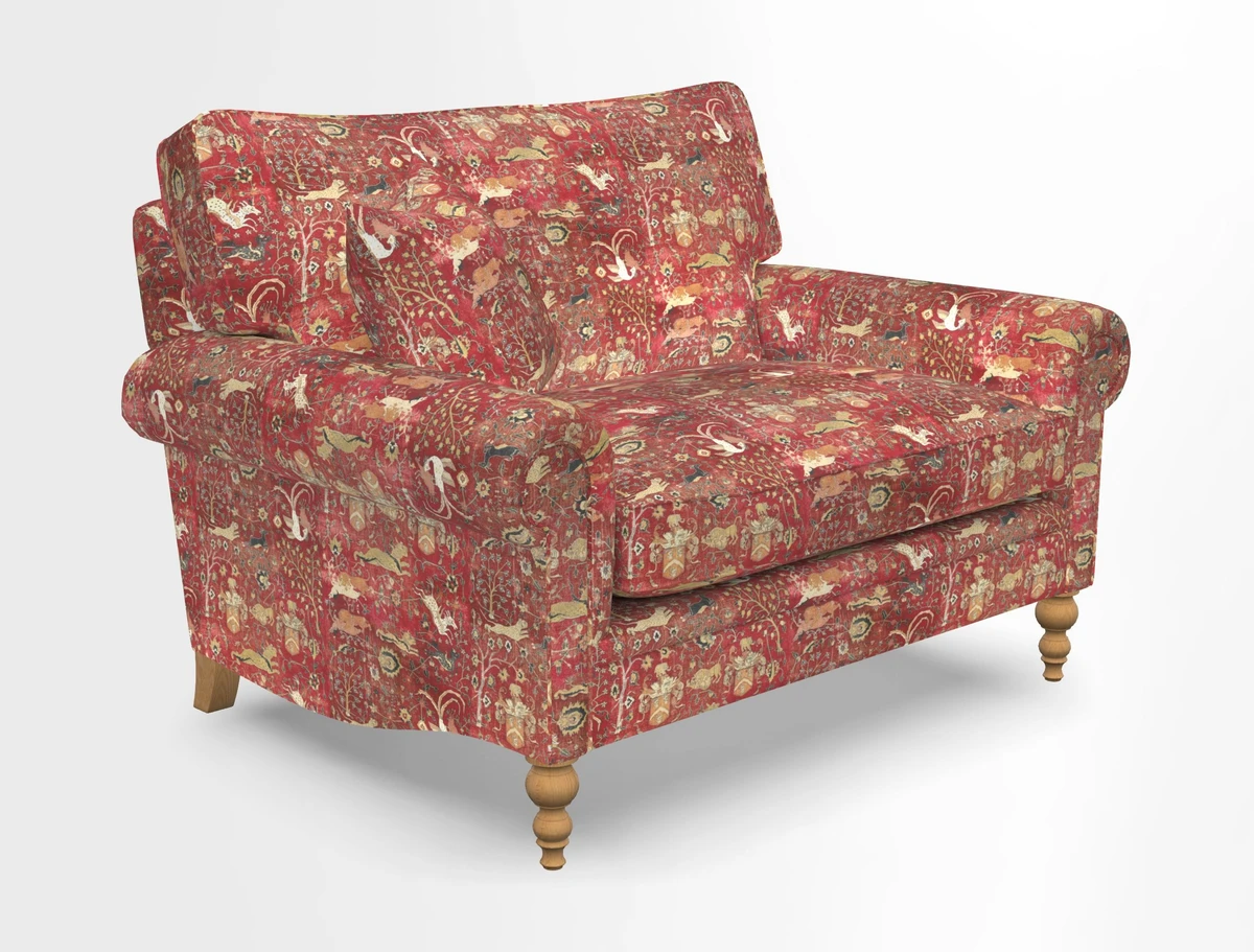 Aldingbourne 3 seater sofa in Grain Sack Stripe Linen Red