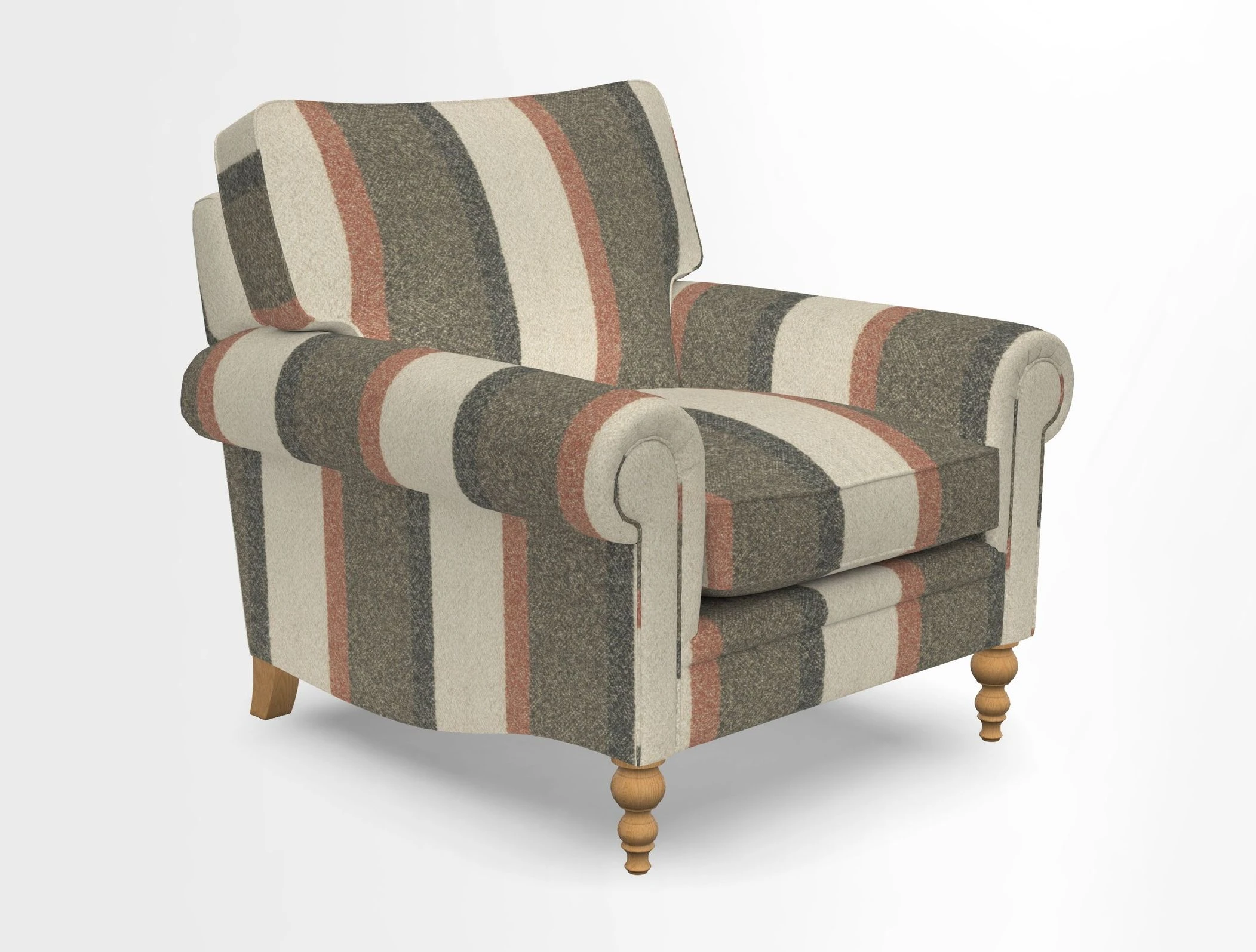 Aldingbourne Chair in Grain Sack Stripe Linen Red