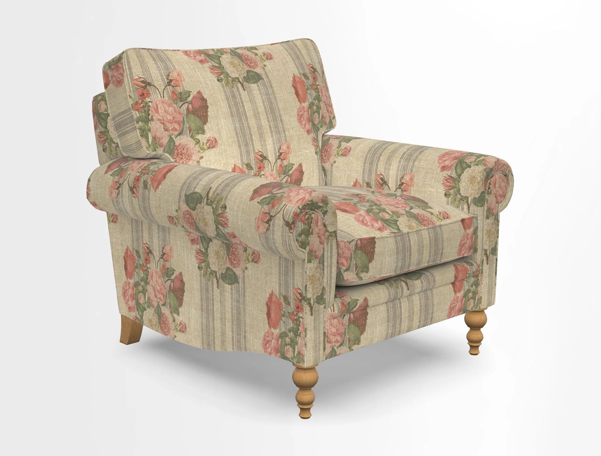 Aldingbourne Chair in Grain Sack Stripe Linen Red