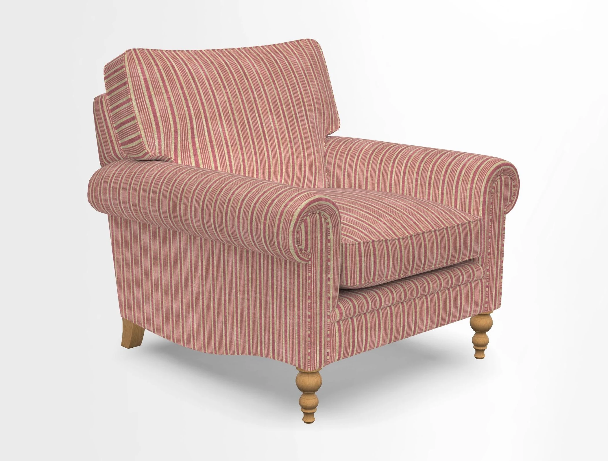 Aldingbourne Chair in Grain Sack Stripe Linen Red
