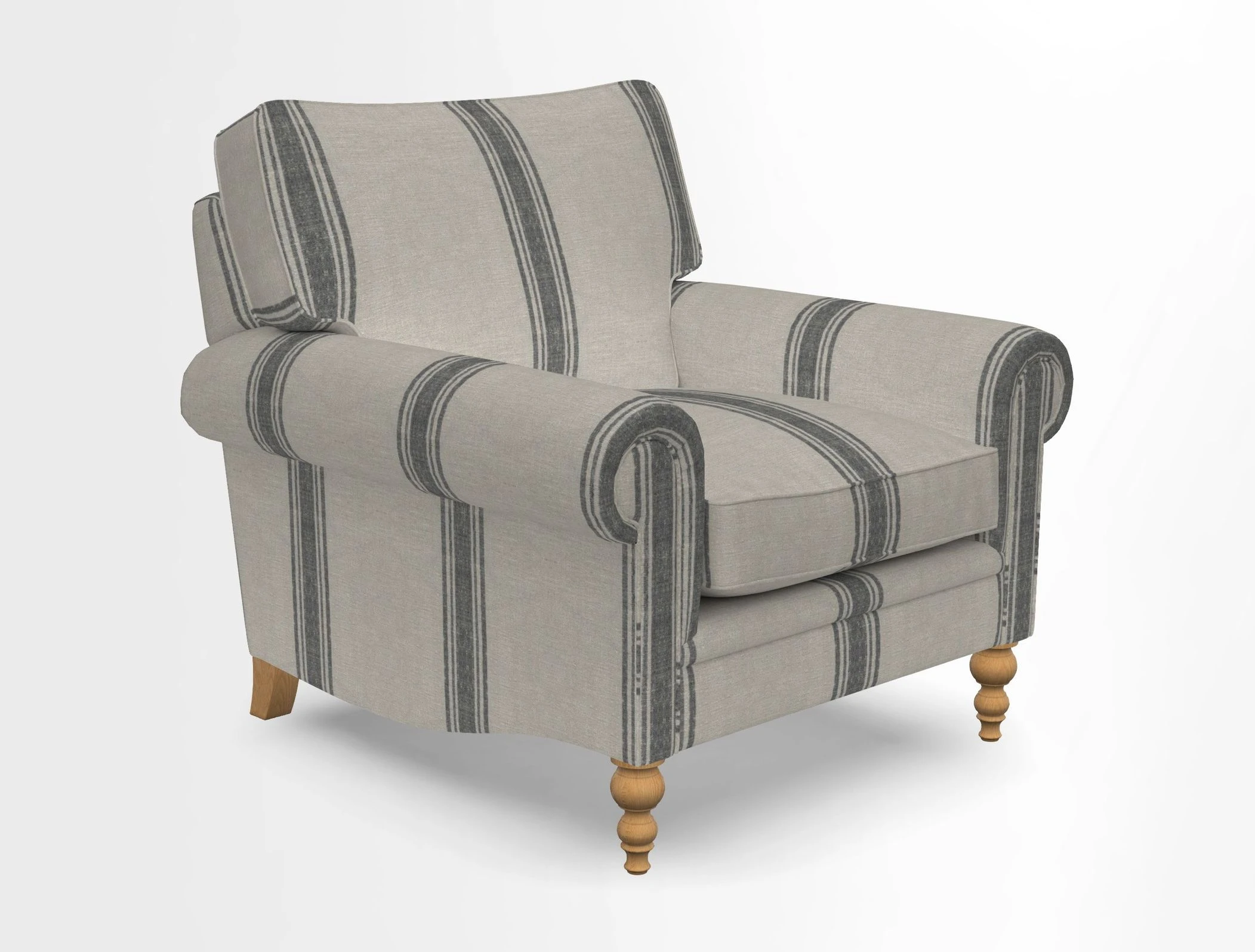 Aldingbourne Chair in Grain Sack Stripe Linen Red
