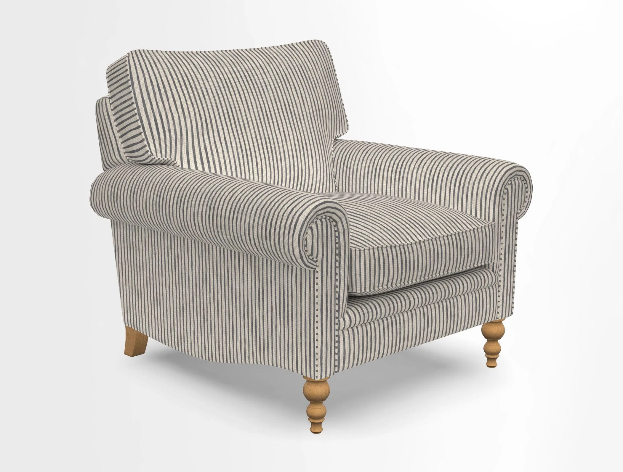 Aldingbourne Chair in Grain Sack Stripe Linen Red