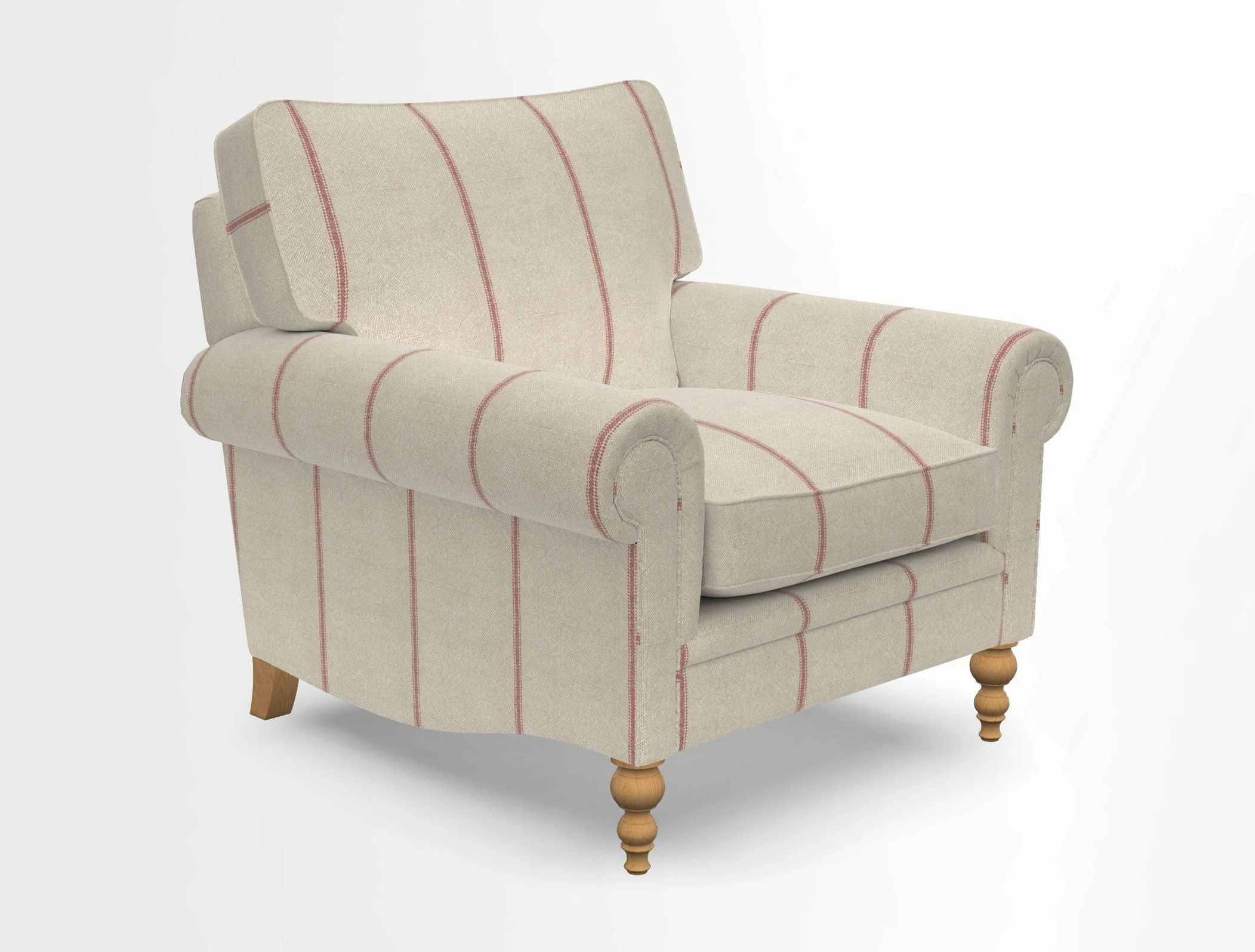 Aldingbourne Chair in Grain Sack Stripe Linen Red