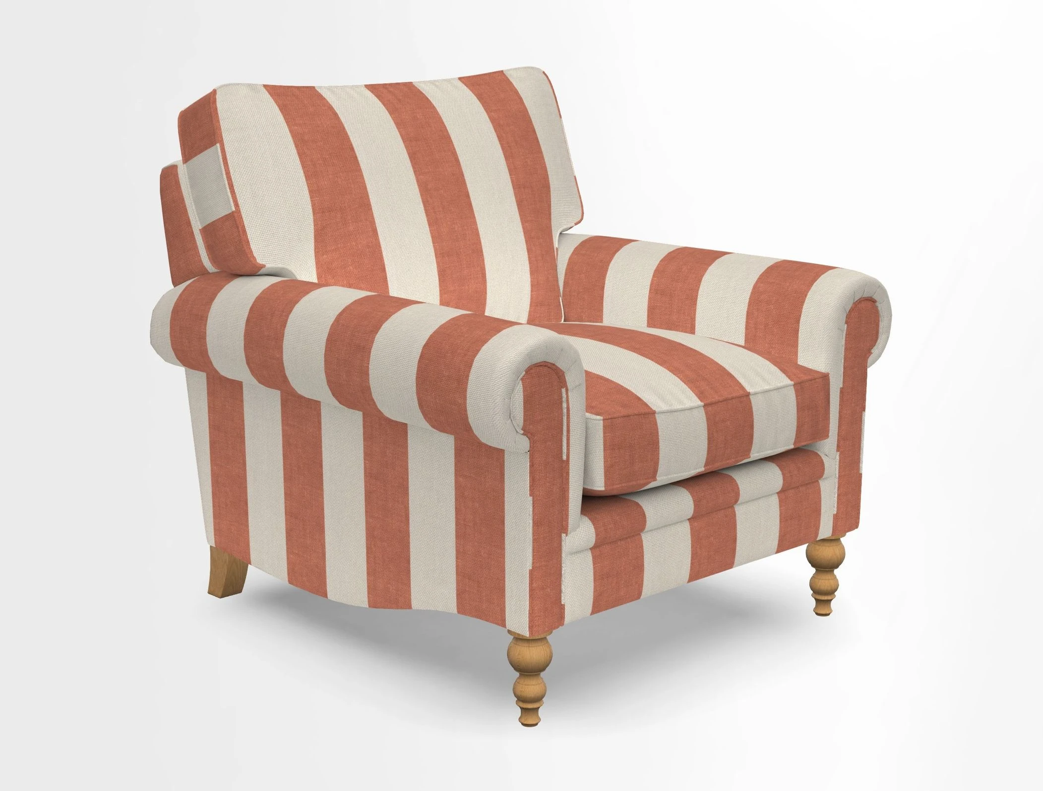 Aldingbourne Chair in Grain Sack Stripe Linen Red