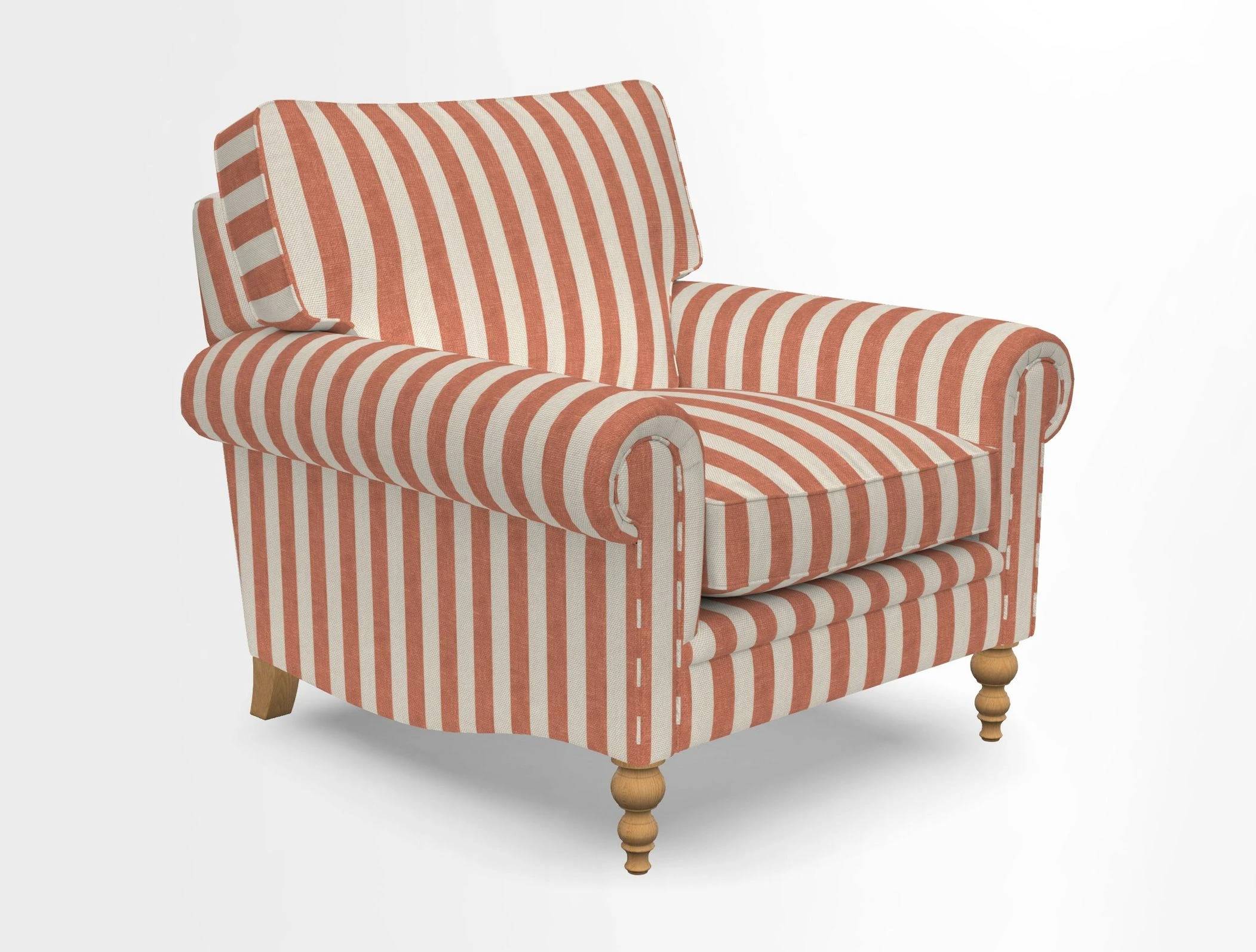 Aldingbourne Chair in Grain Sack Stripe Linen Red