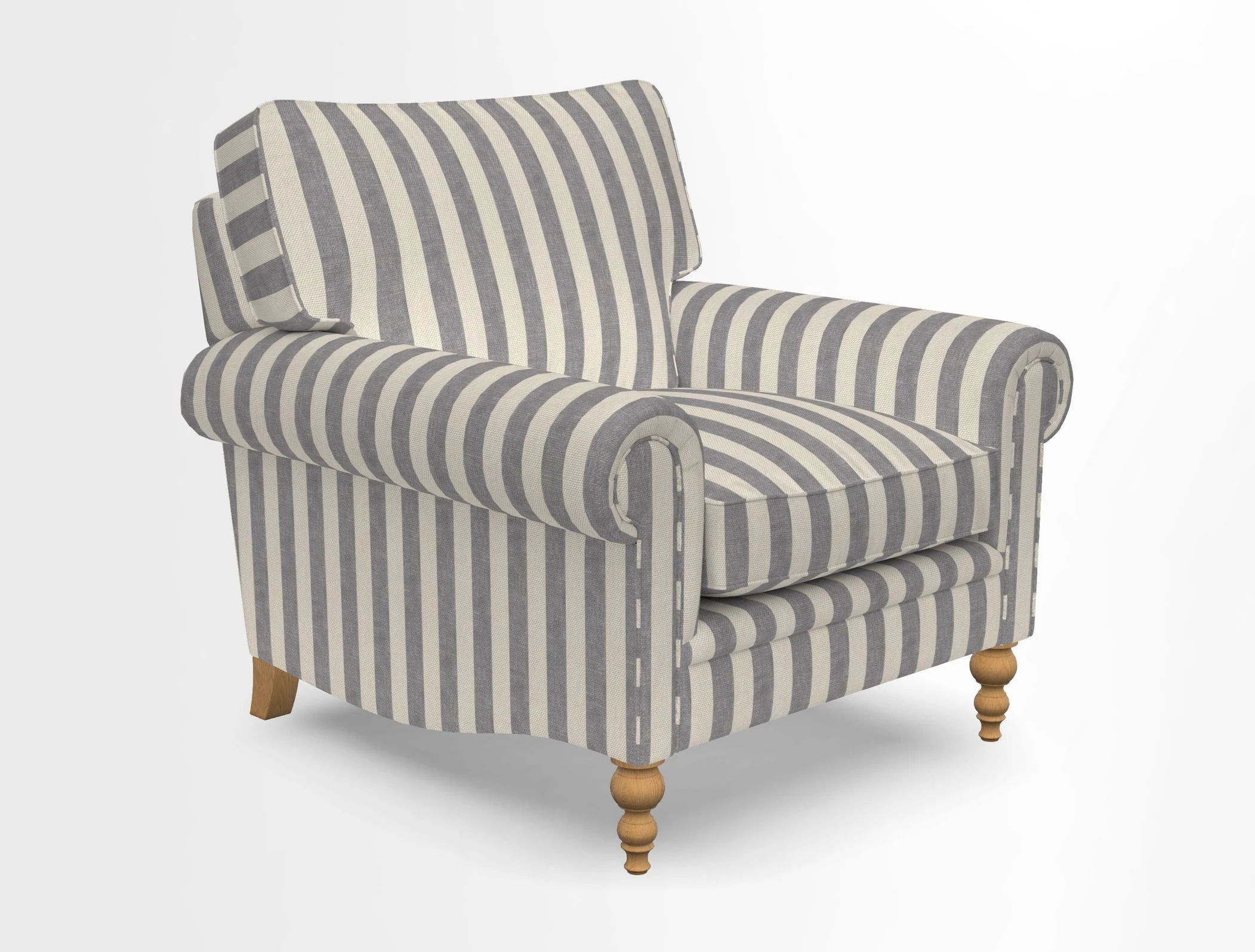 Aldingbourne Chair in Grain Sack Stripe Linen Red