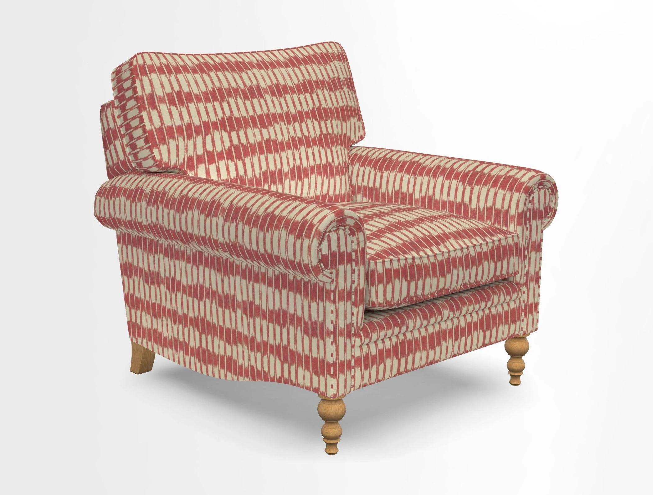 Aldingbourne Chair in Grain Sack Stripe Linen Red