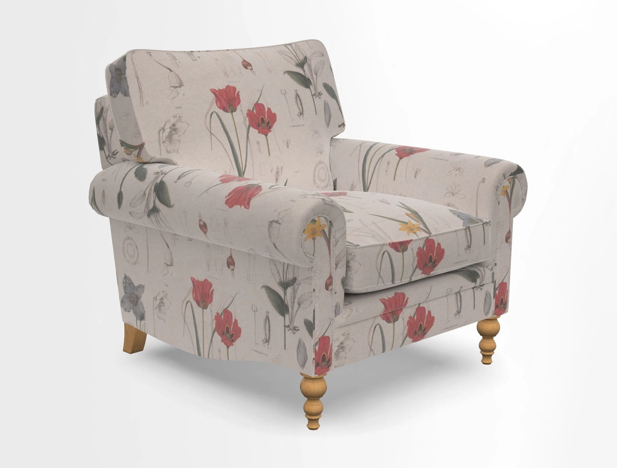 Aldingbourne Chair in Grain Sack Stripe Linen Red