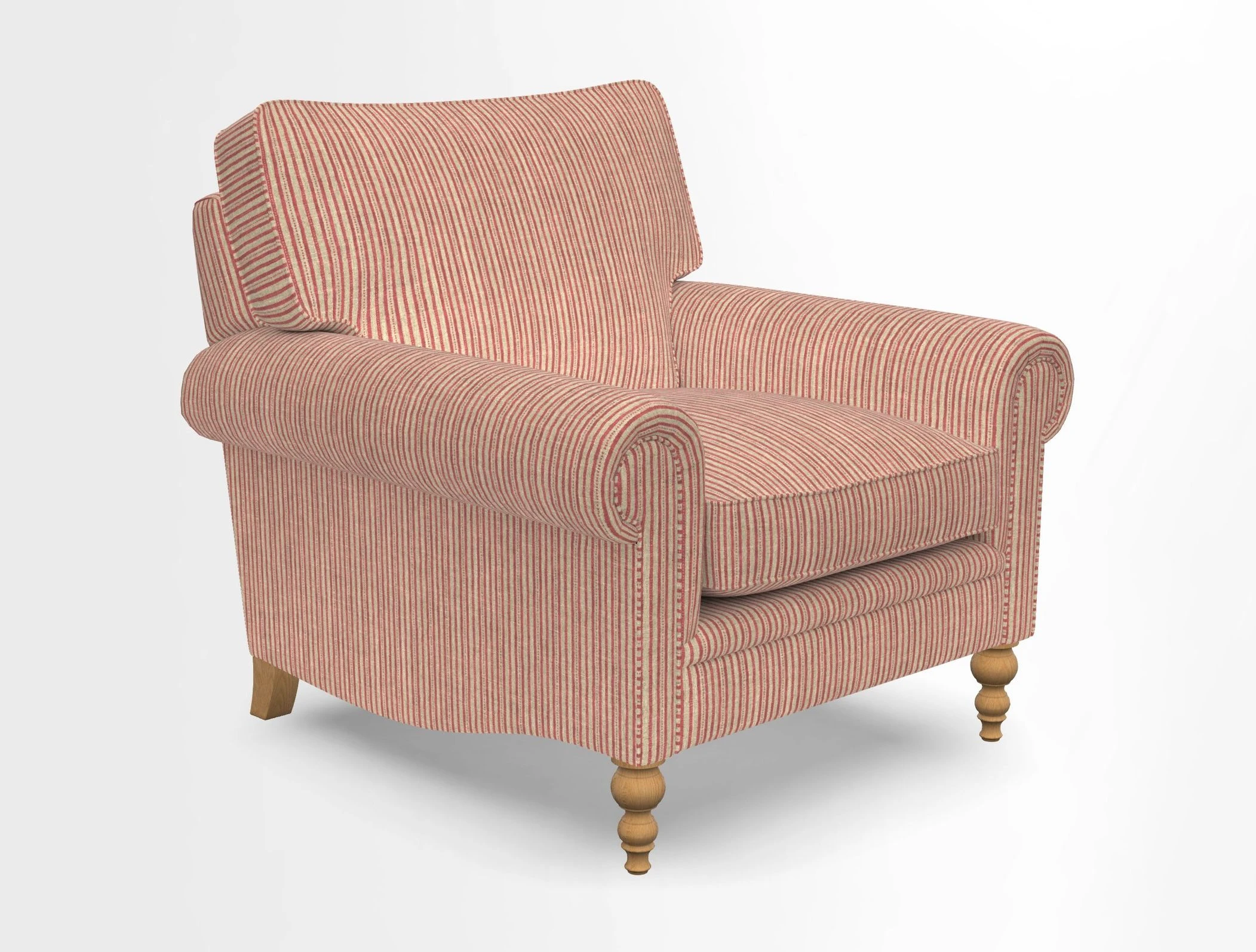 Aldingbourne Chair in Grain Sack Stripe Linen Red