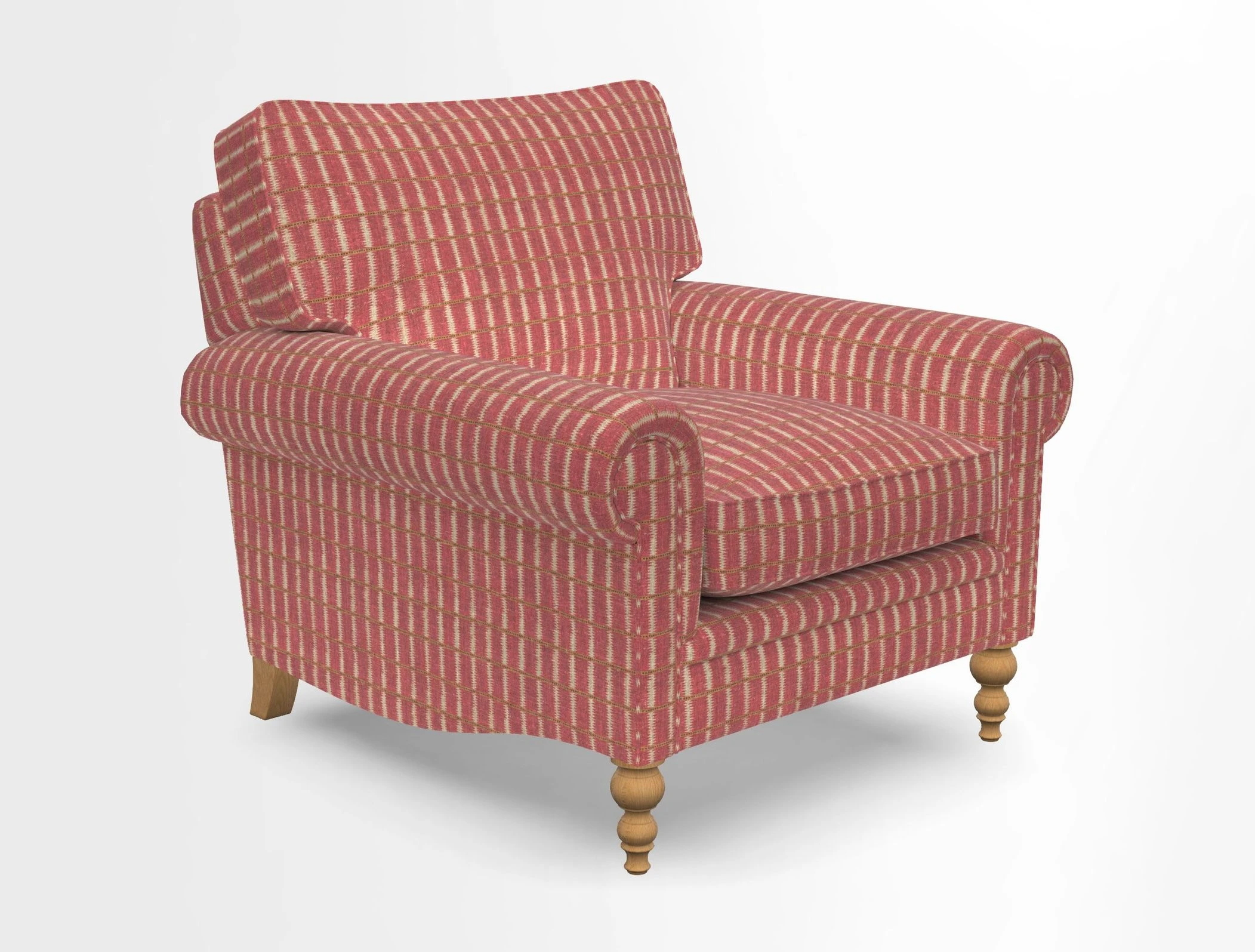 Aldingbourne Chair in Grain Sack Stripe Linen Red