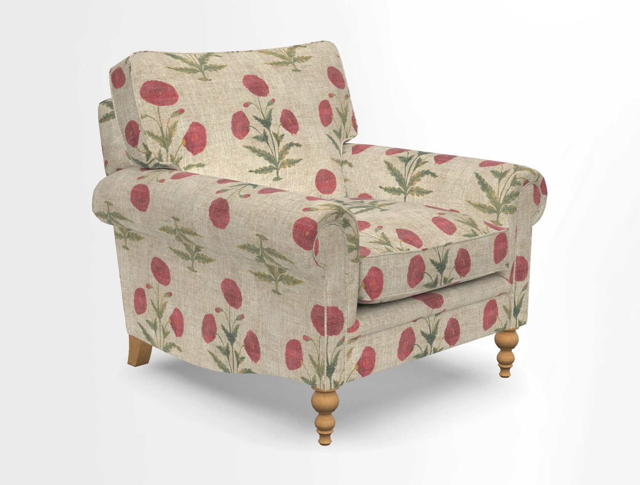 Aldingbourne Chair in Grain Sack Stripe Linen Red