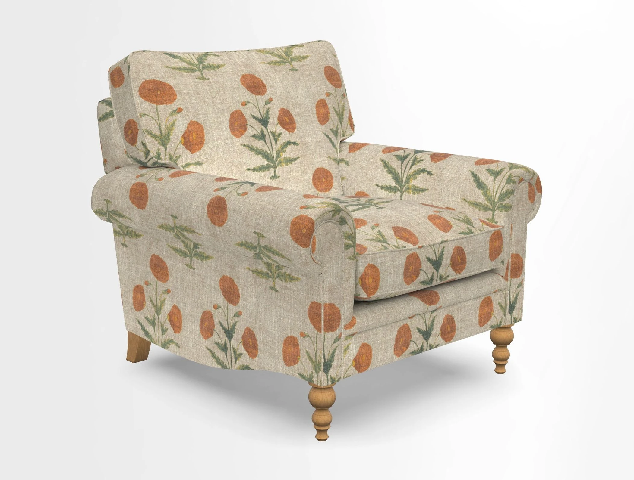 Aldingbourne Chair in Grain Sack Stripe Linen Red