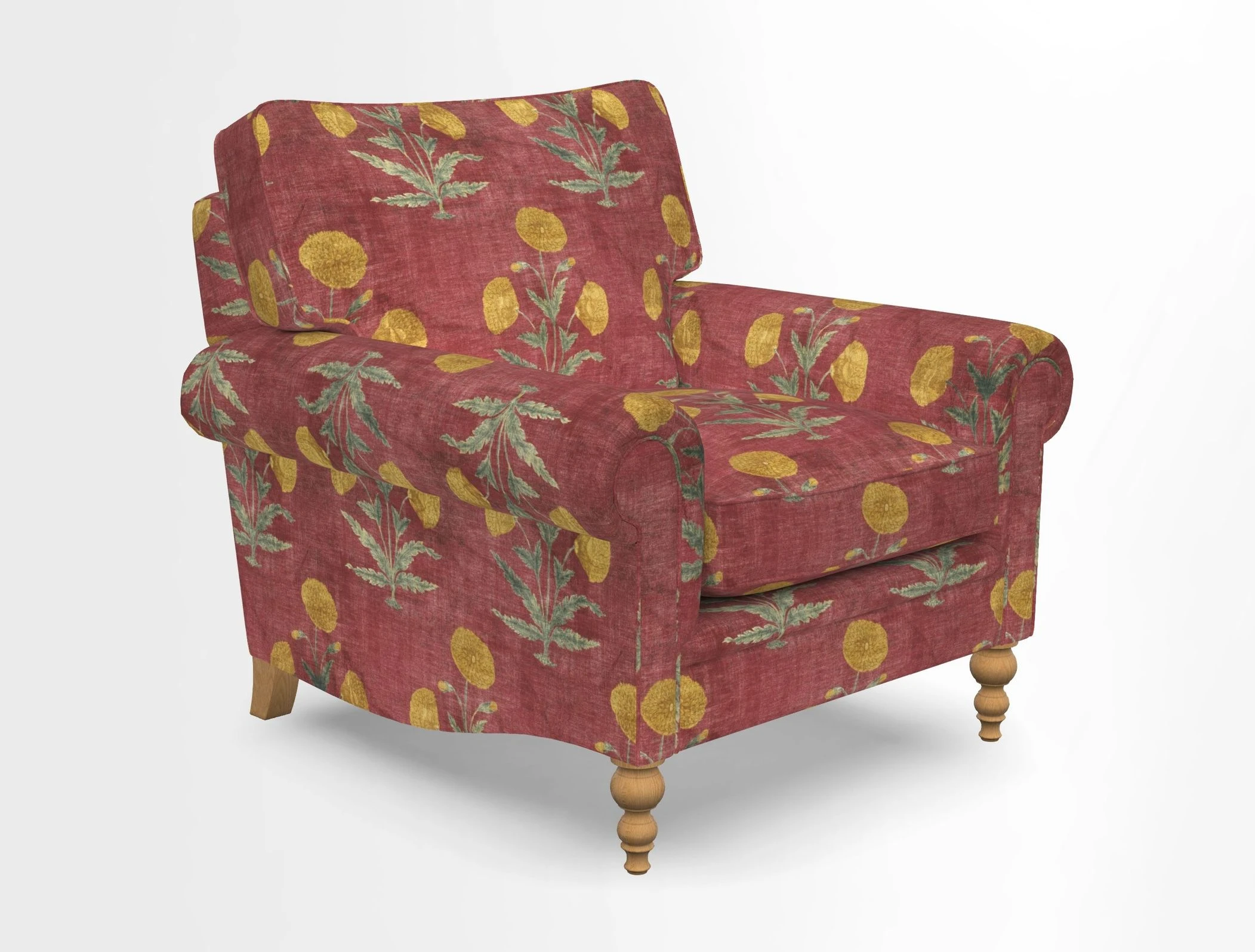 Aldingbourne Chair in Grain Sack Stripe Linen Red