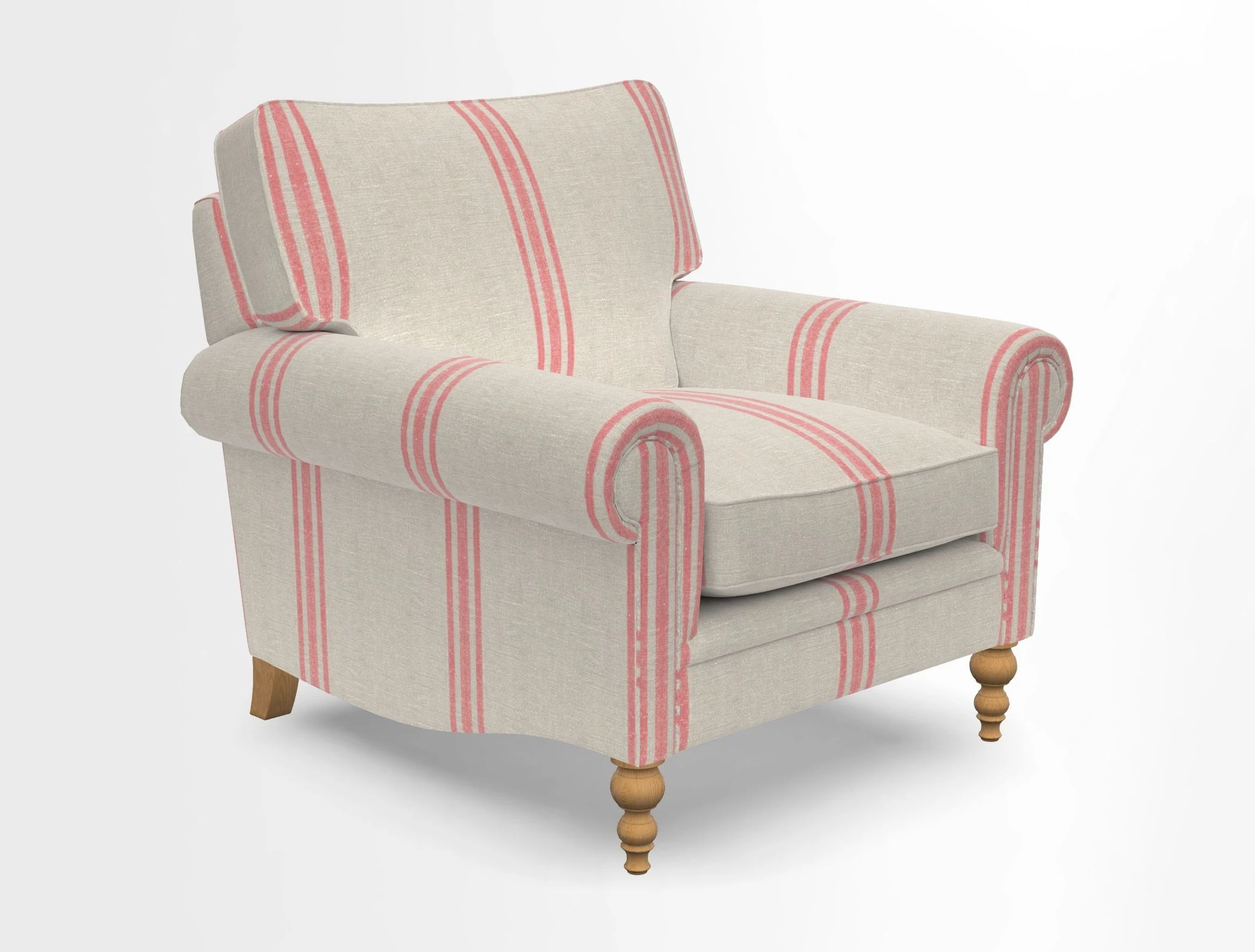 Aldingbourne Chair in Grain Sack Stripe Linen Red