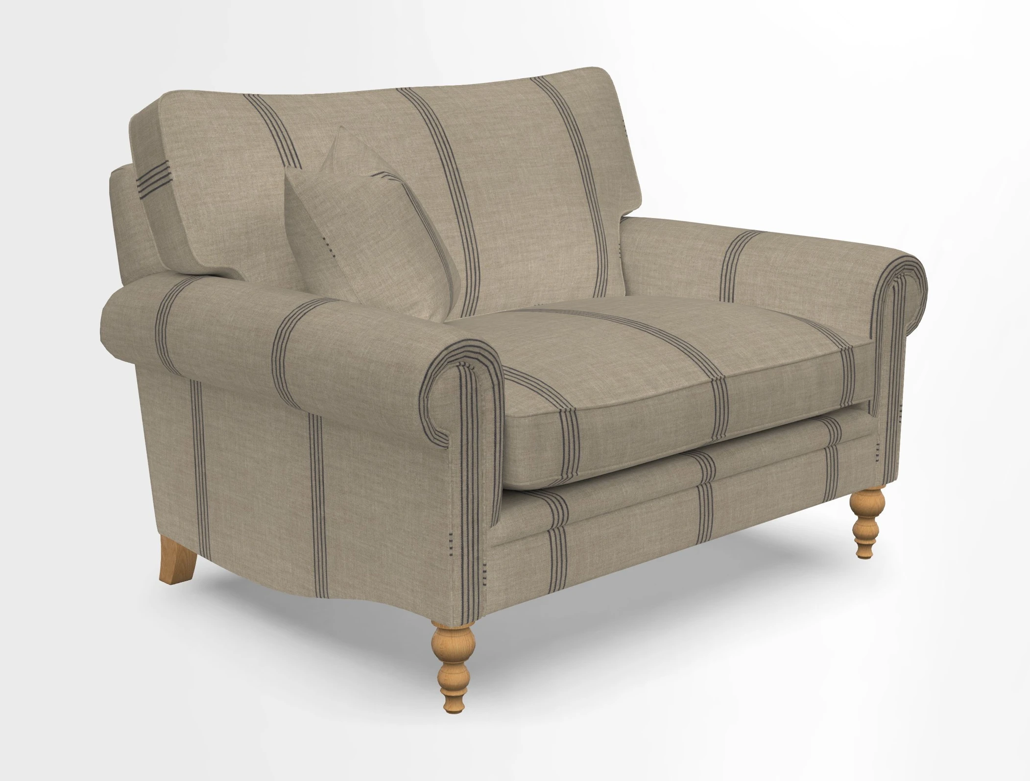 Aldingbourne 3 seater sofa in Grain Sack Stripe Linen Red
