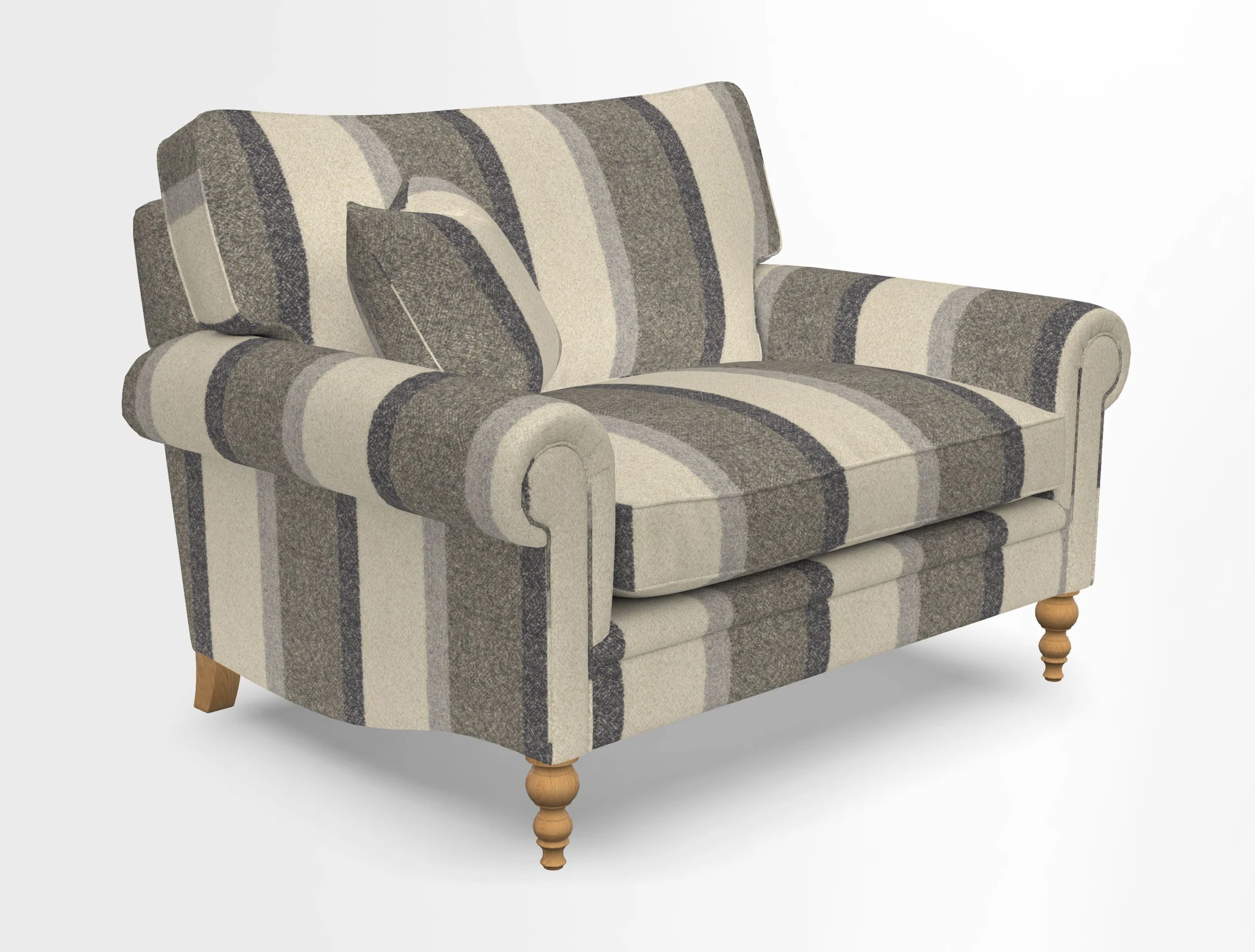 Aldingbourne 3 seater sofa in Grain Sack Stripe Linen Red