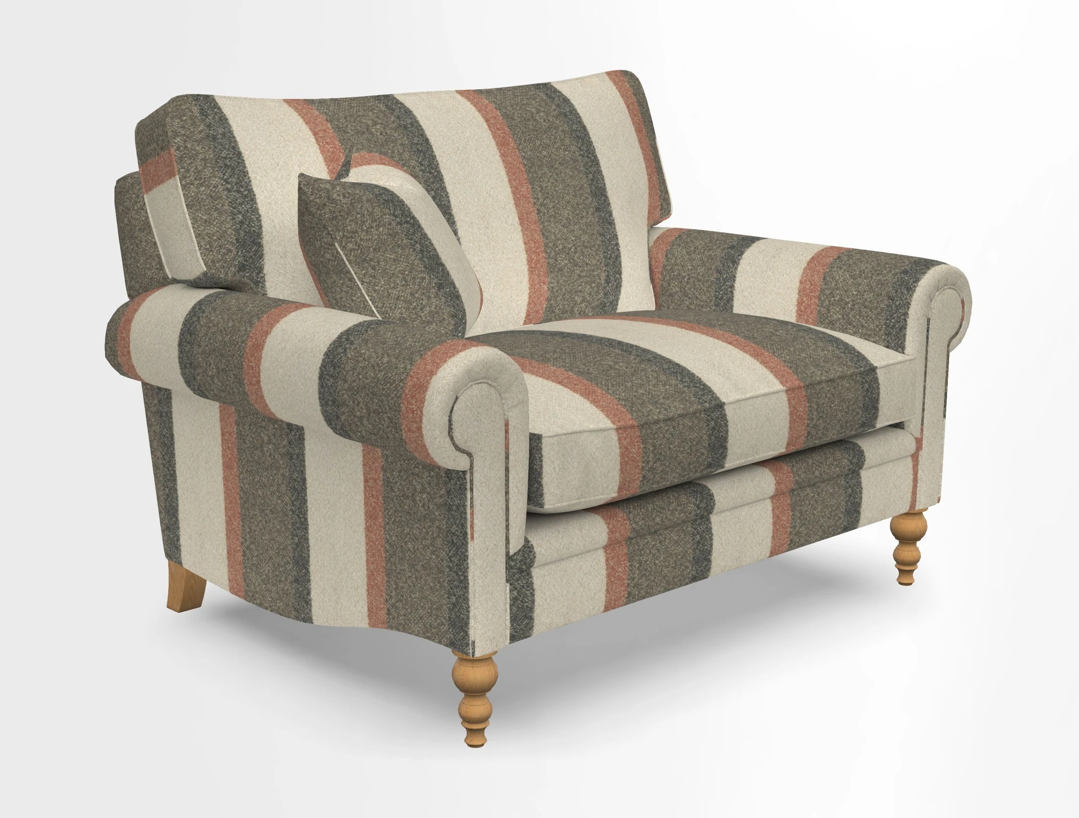 Aldingbourne 3 seater sofa in Grain Sack Stripe Linen Red
