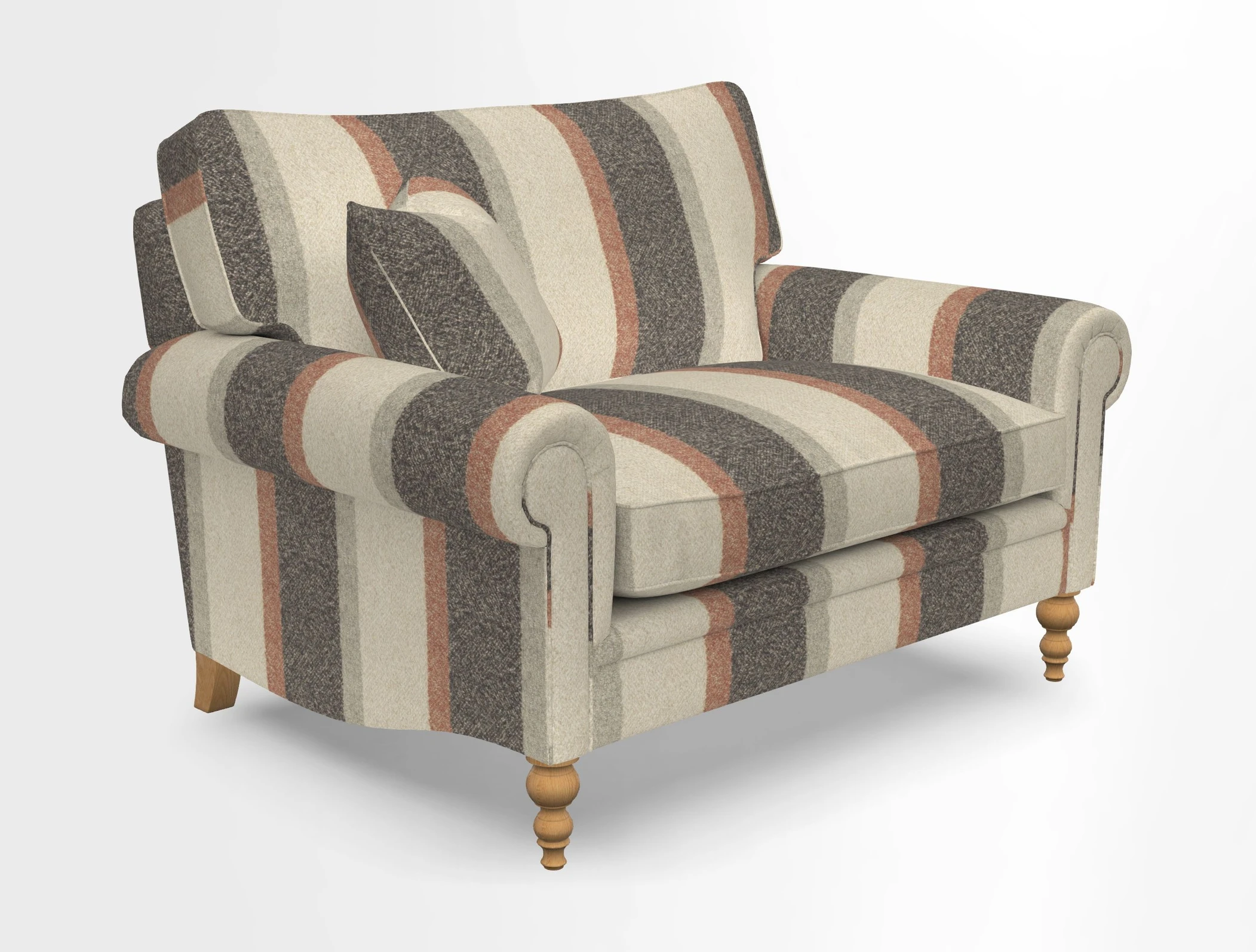 Aldingbourne 3 seater sofa in Grain Sack Stripe Linen Red