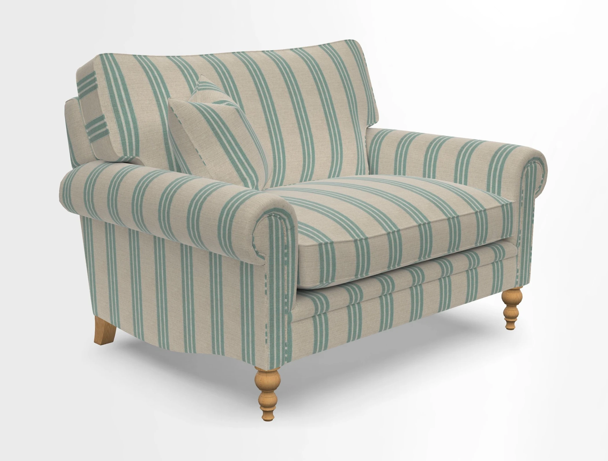 Aldingbourne 3 seater sofa in Grain Sack Stripe Linen Red