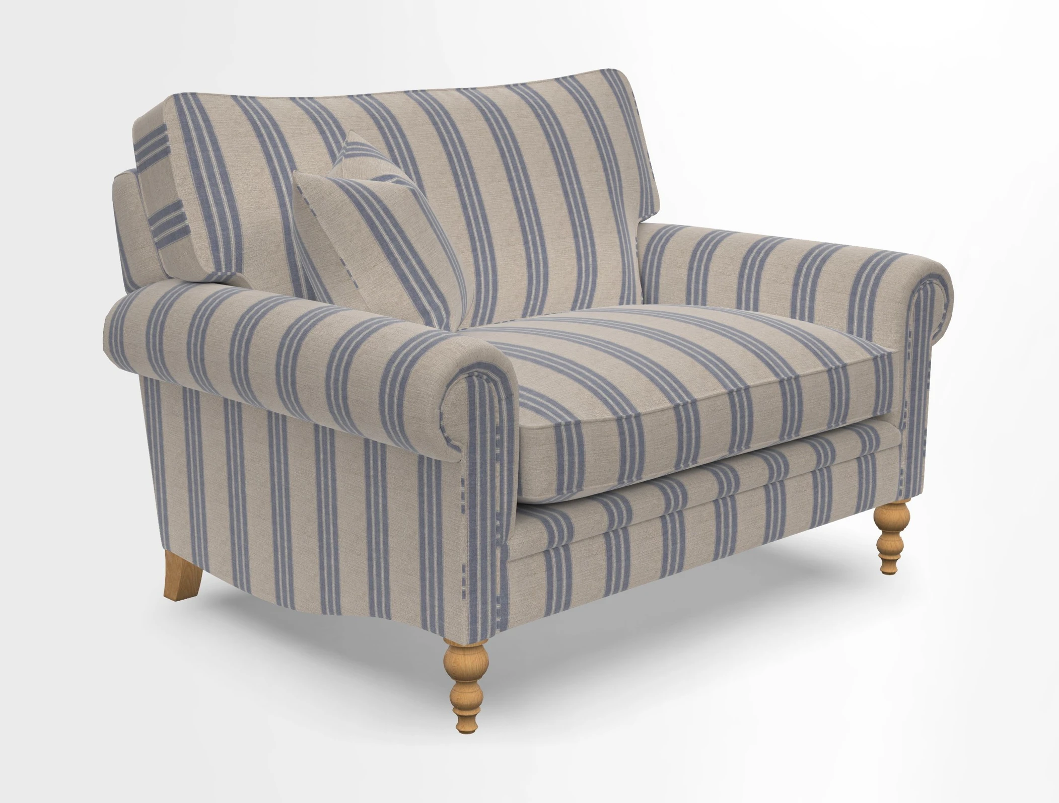 Aldingbourne 3 seater sofa in Grain Sack Stripe Linen Red
