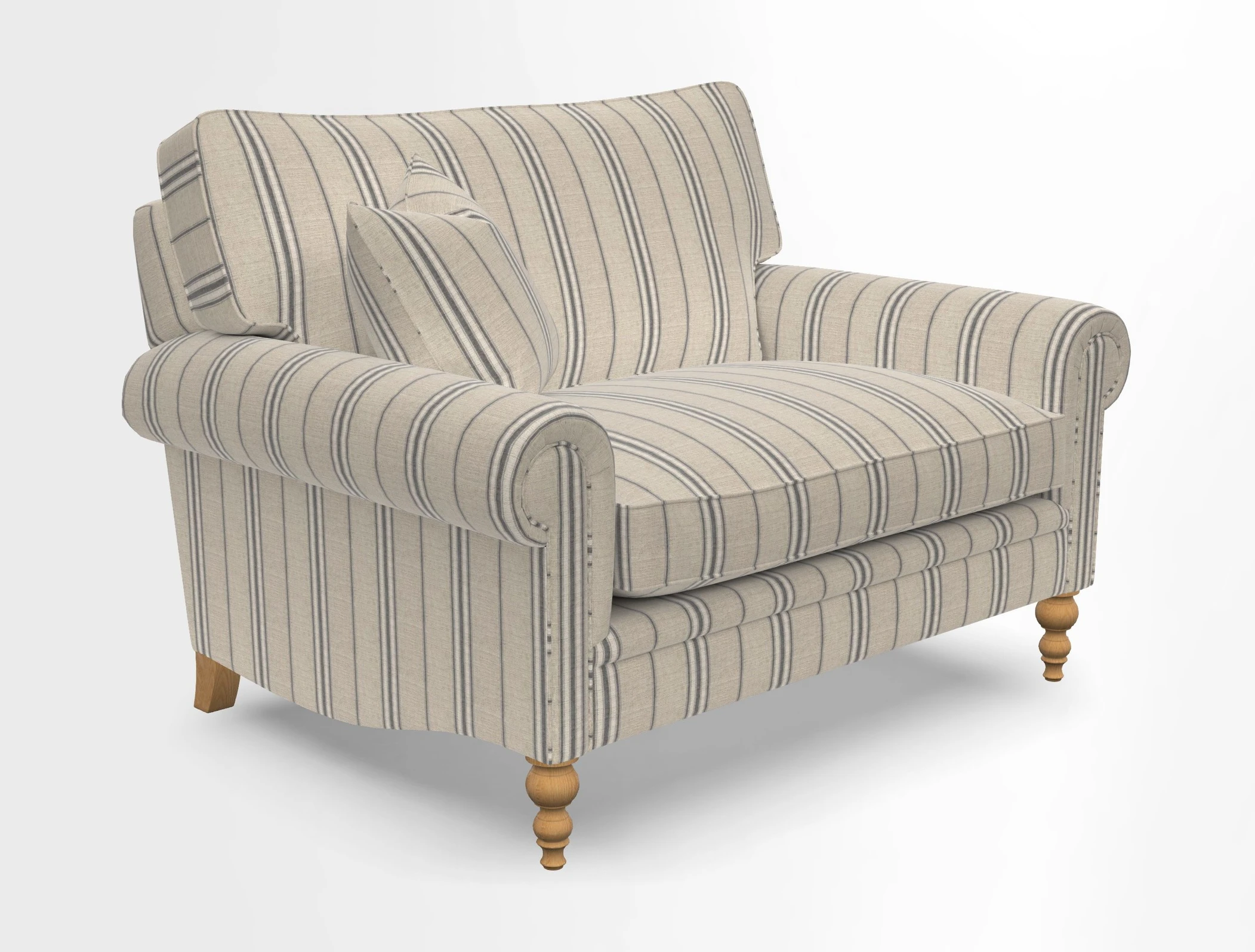 Aldingbourne 3 seater sofa in Grain Sack Stripe Linen Red