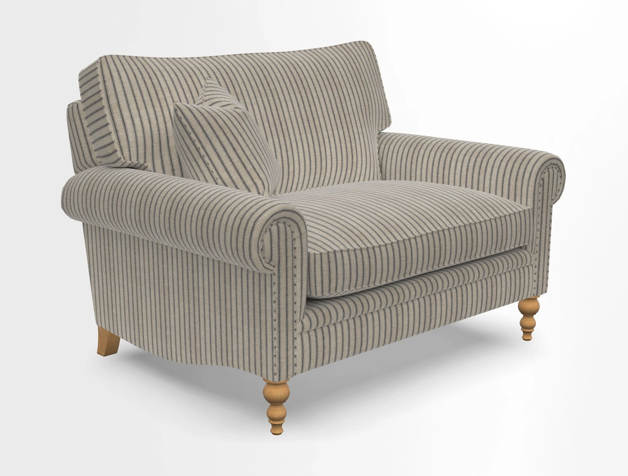 Aldingbourne 3 seater sofa in Grain Sack Stripe Linen Red