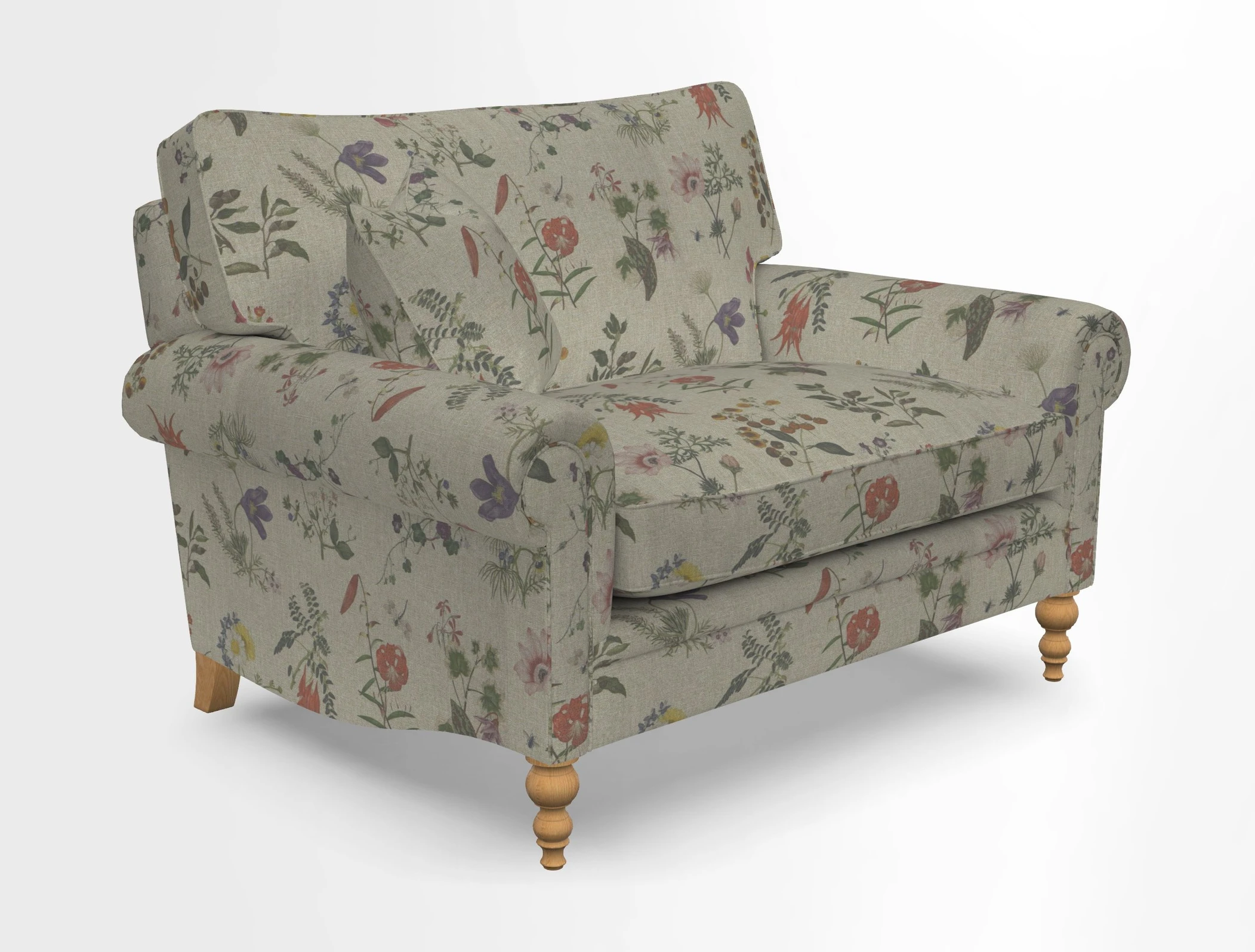 Aldingbourne 3 seater sofa in Grain Sack Stripe Linen Red