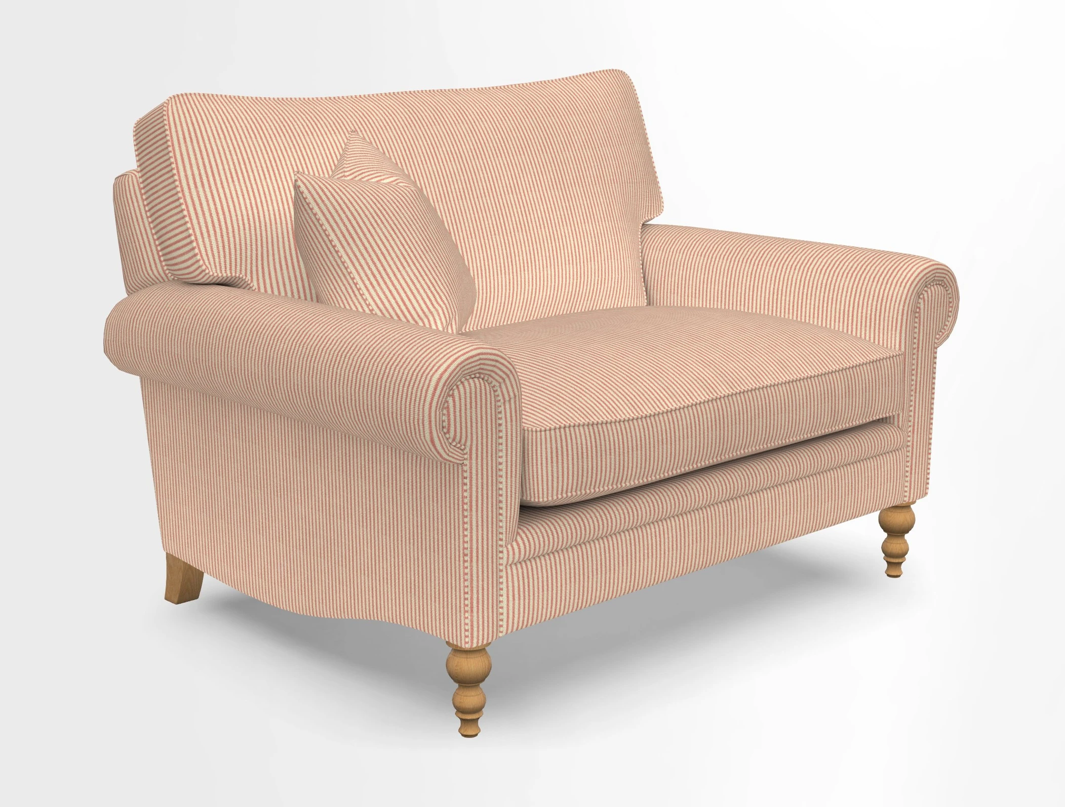 Aldingbourne 3 seater sofa in Grain Sack Stripe Linen Red