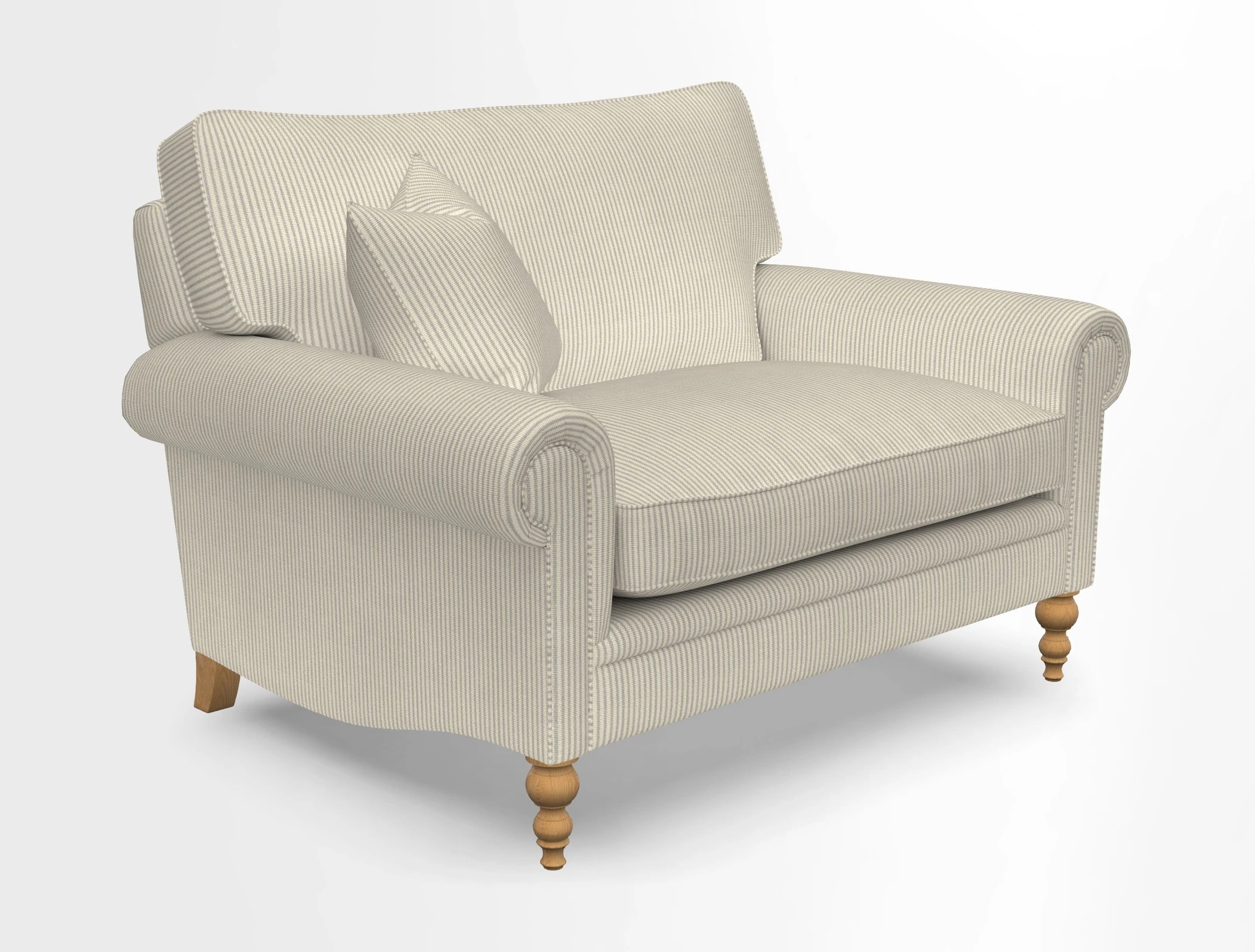 Aldingbourne 3 seater sofa in Grain Sack Stripe Linen Red