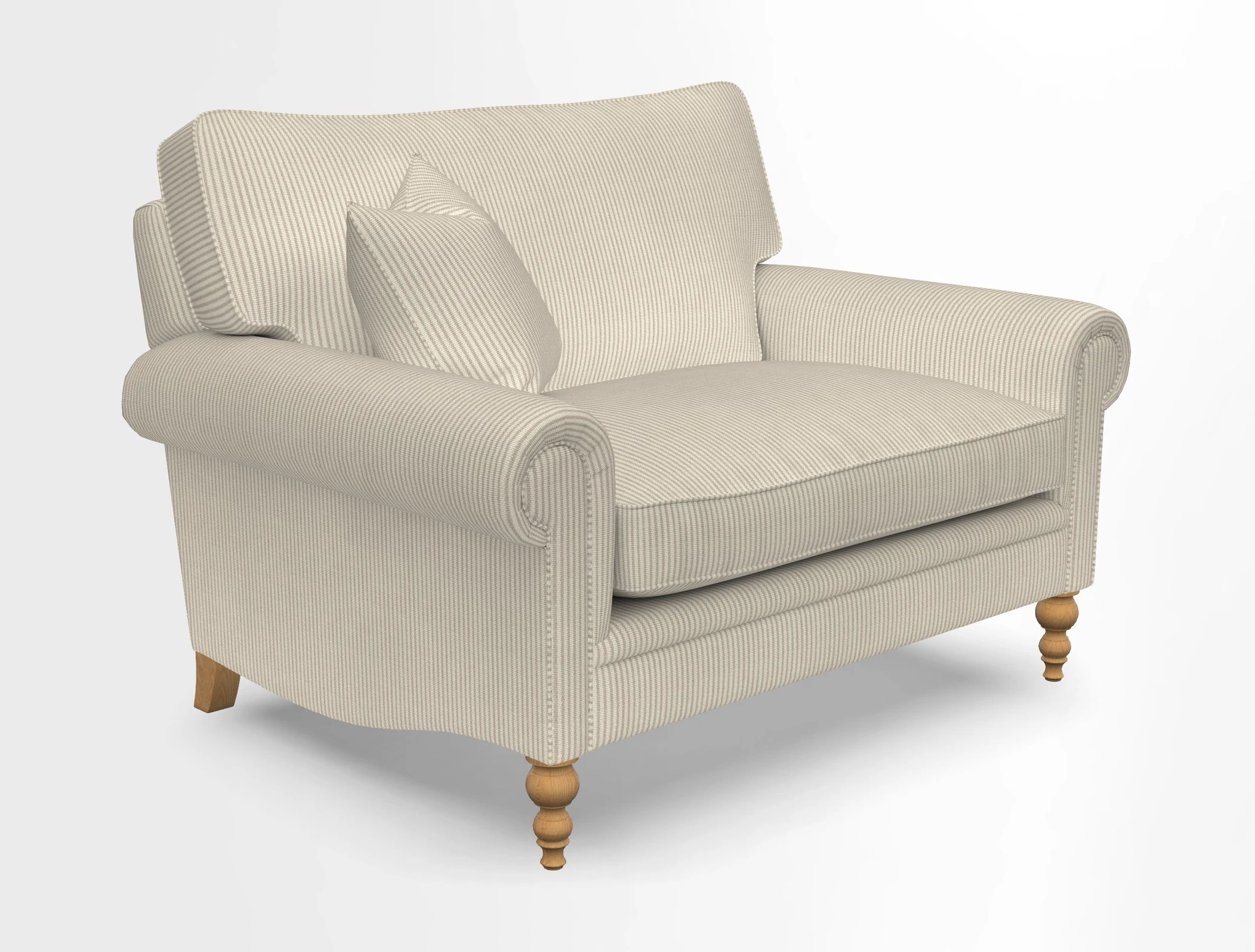Aldingbourne 3 seater sofa in Grain Sack Stripe Linen Red