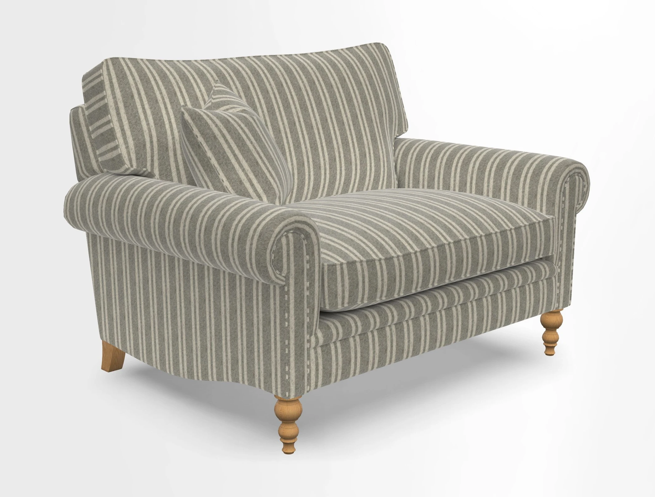 Aldingbourne 3 seater sofa in Grain Sack Stripe Linen Red