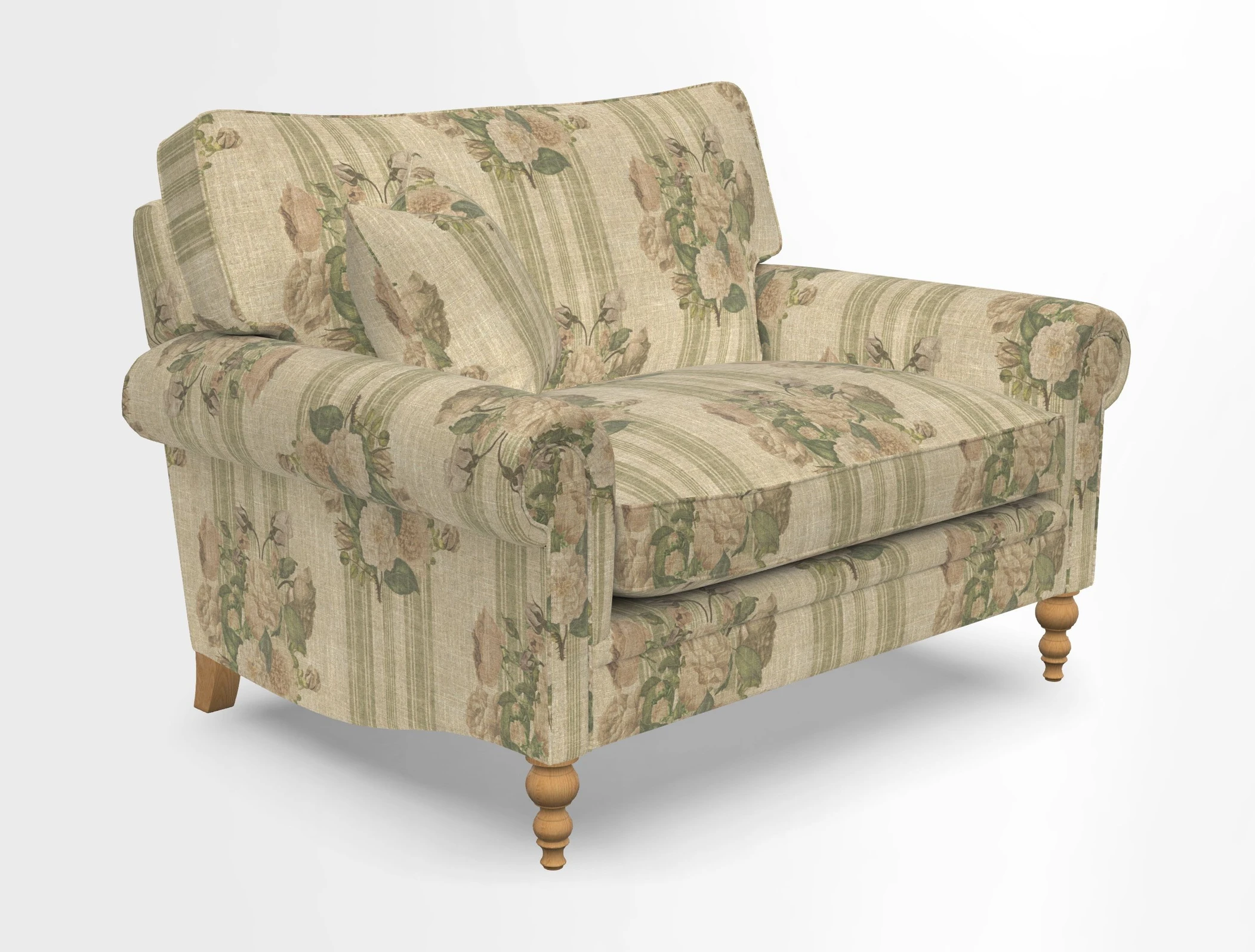 Aldingbourne 3 seater sofa in Grain Sack Stripe Linen Red