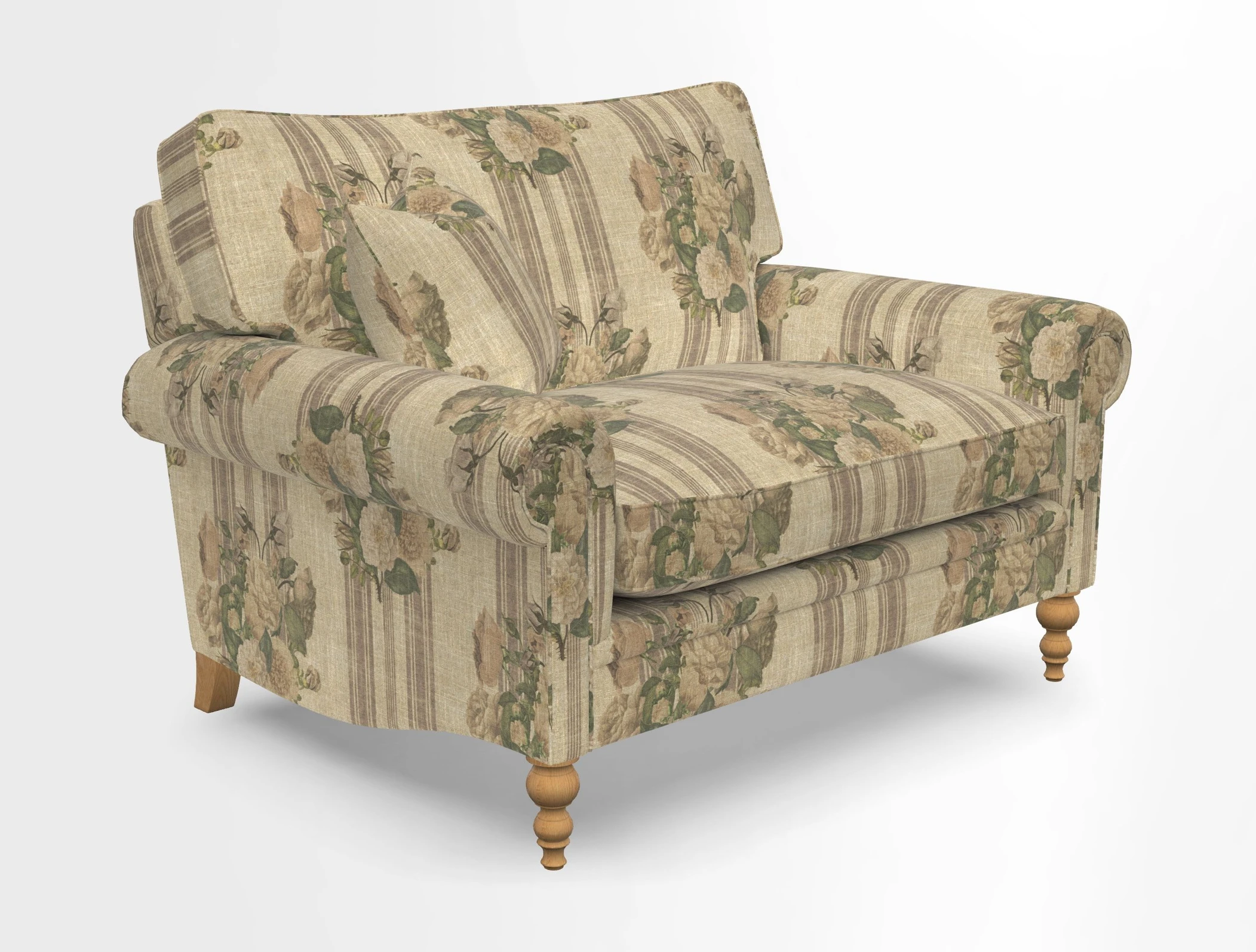 Aldingbourne 3 seater sofa in Grain Sack Stripe Linen Red