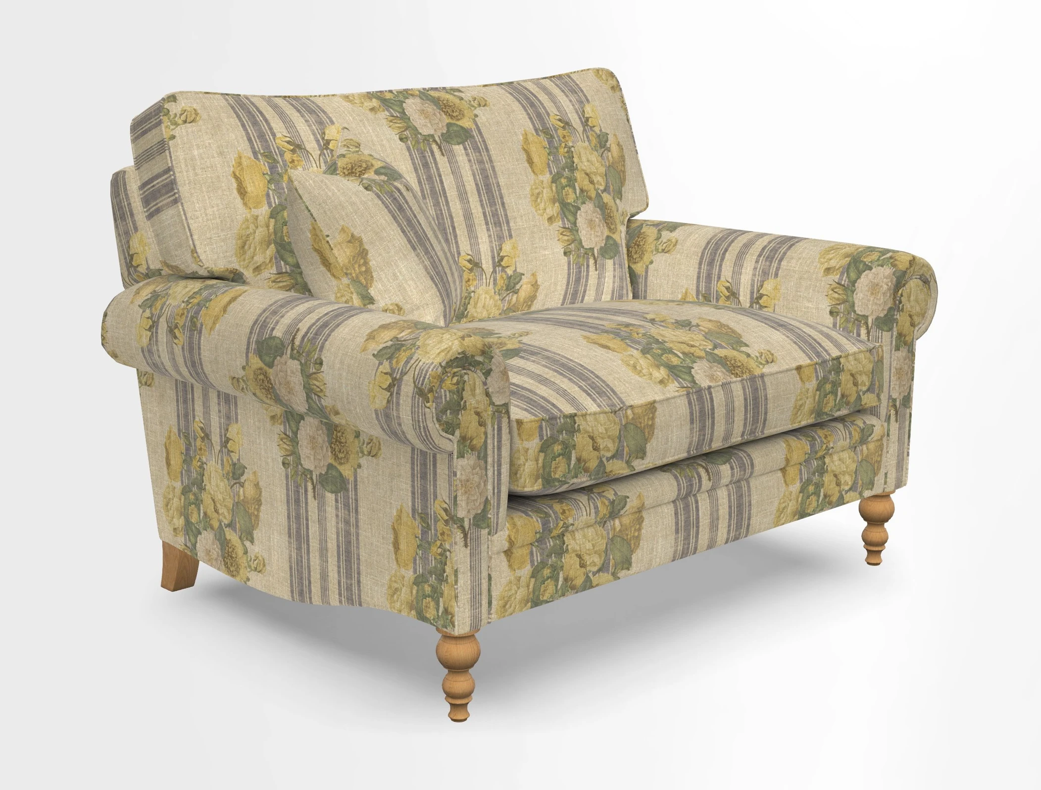 Aldingbourne 3 seater sofa in Grain Sack Stripe Linen Red