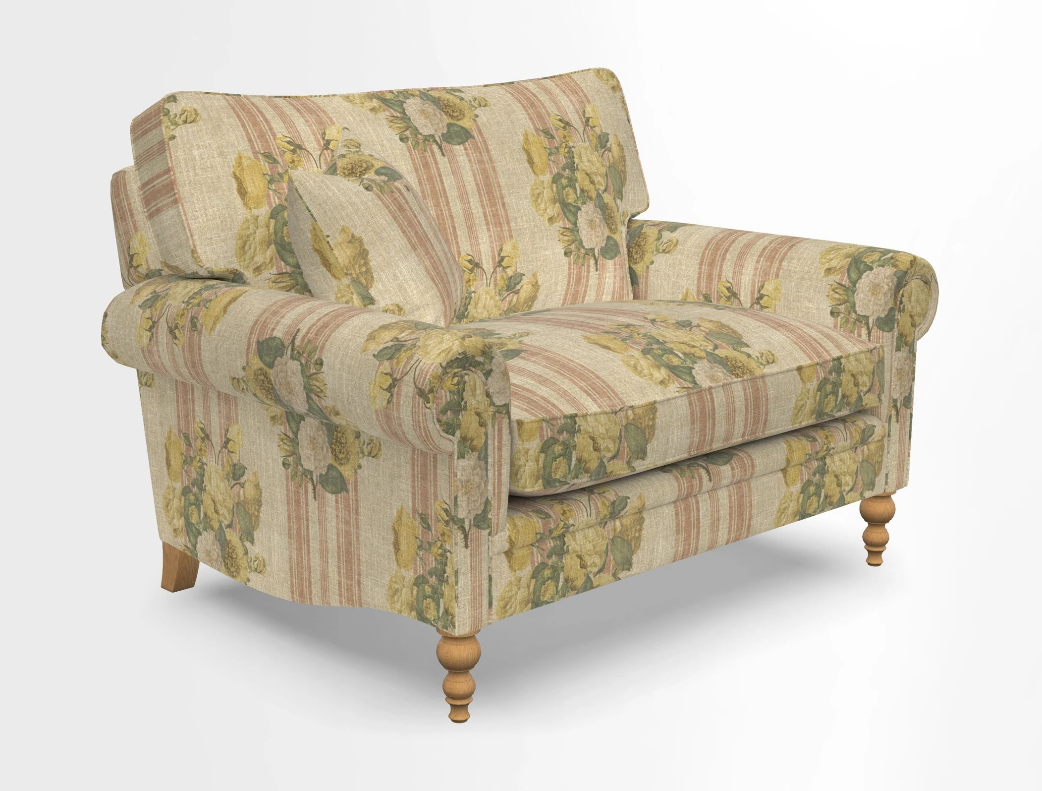 Aldingbourne 3 seater sofa in Grain Sack Stripe Linen Red